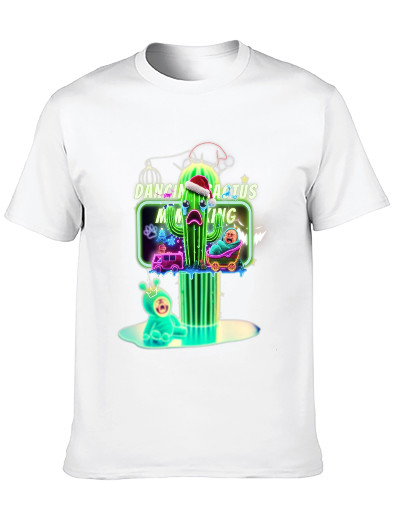 Black Dancing Cactus Making Me Cry T-Shirt - Funny Xmas Tee view 10