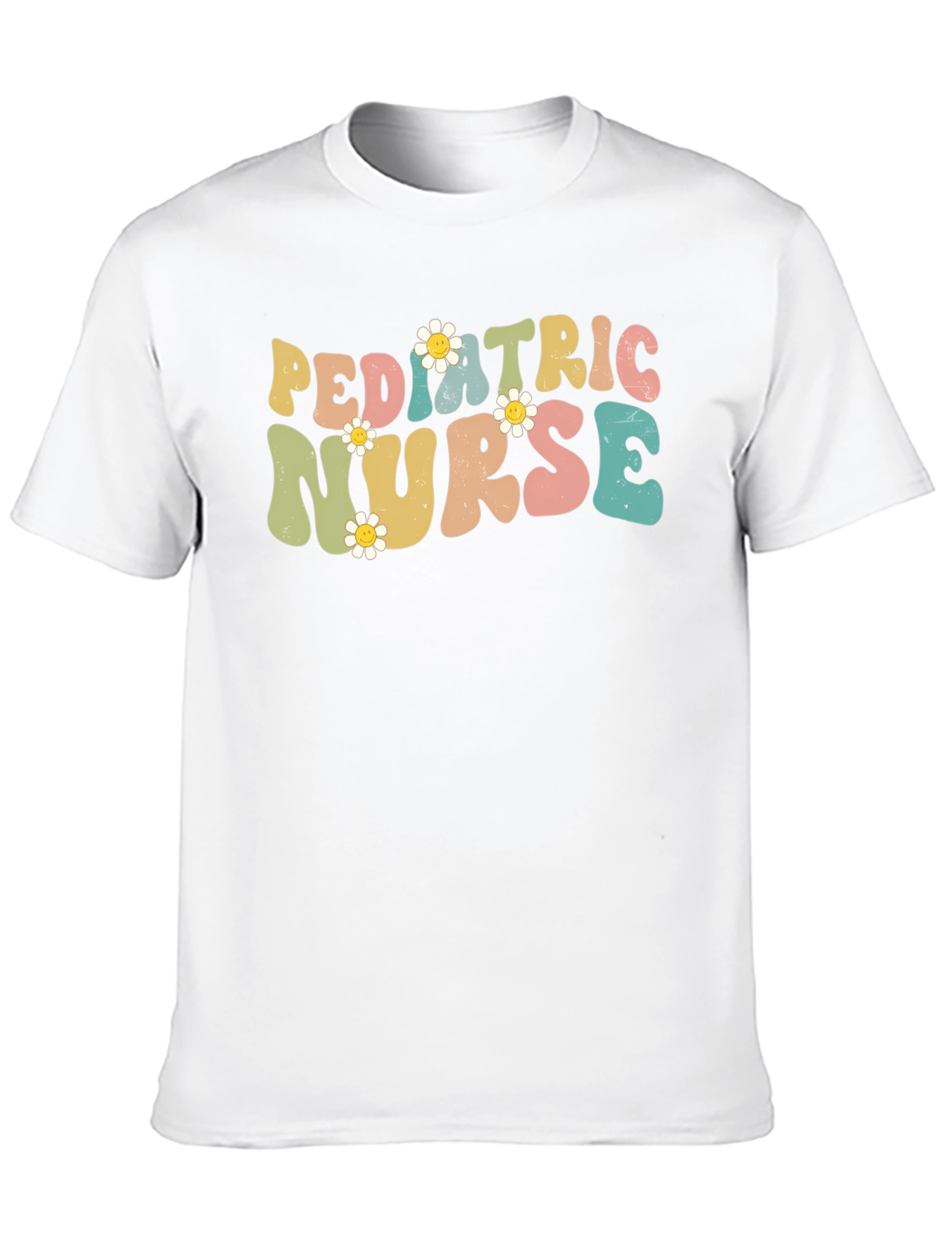 Pediatric Nurse T-Shirt, Retro Floral Design - 10