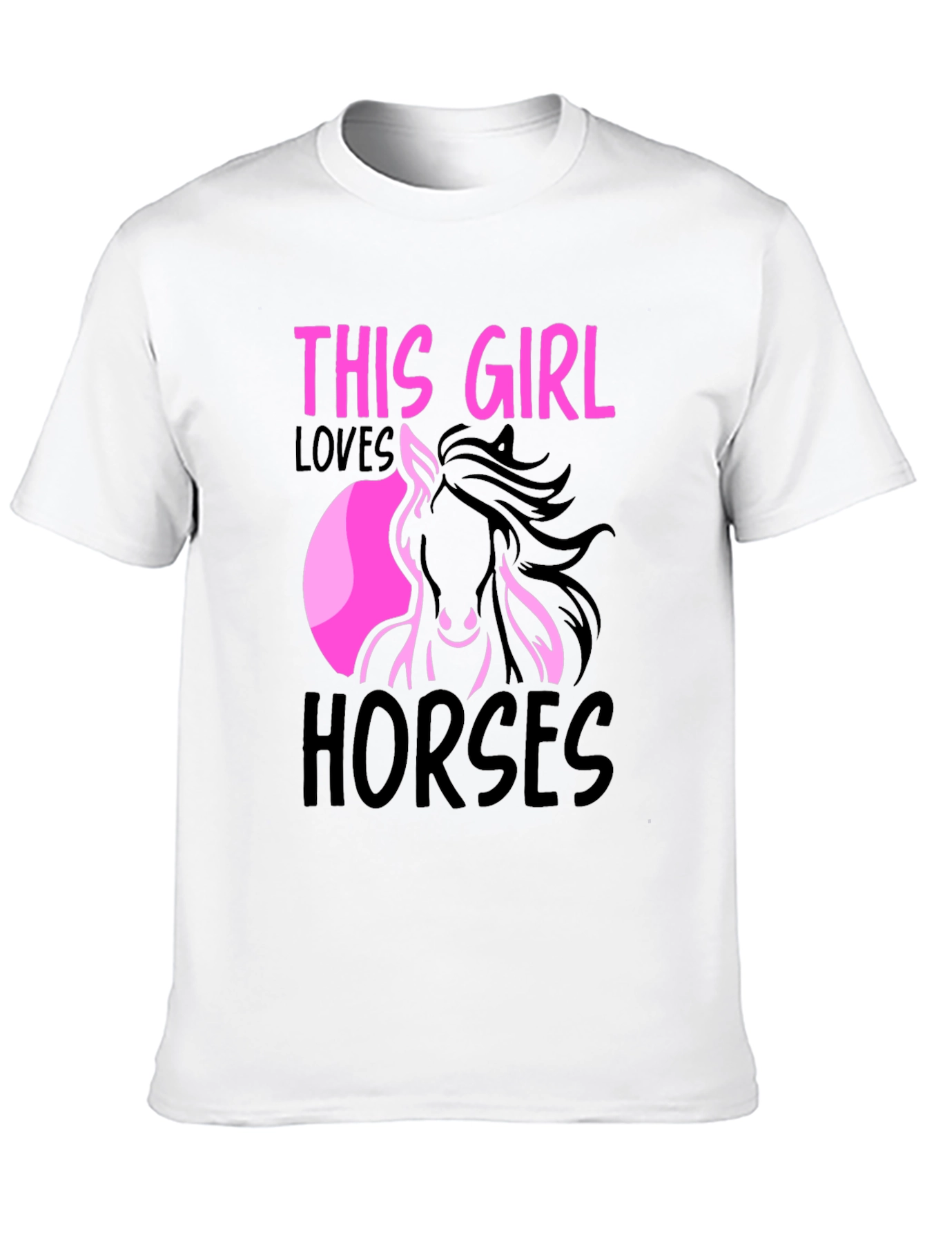 Black This Girl Loves Horses Graphic Tee view 10