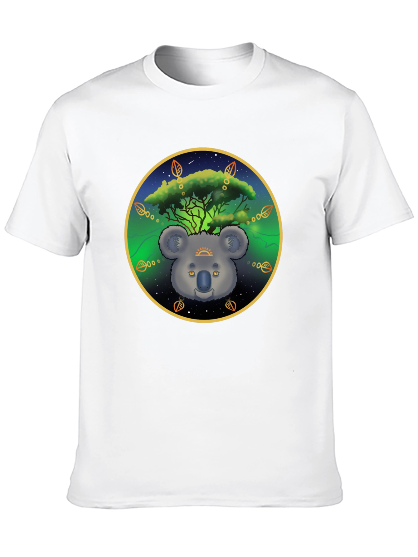 Black Koala Tree Graphic Tee - Unisex Black T-Shirt view 10