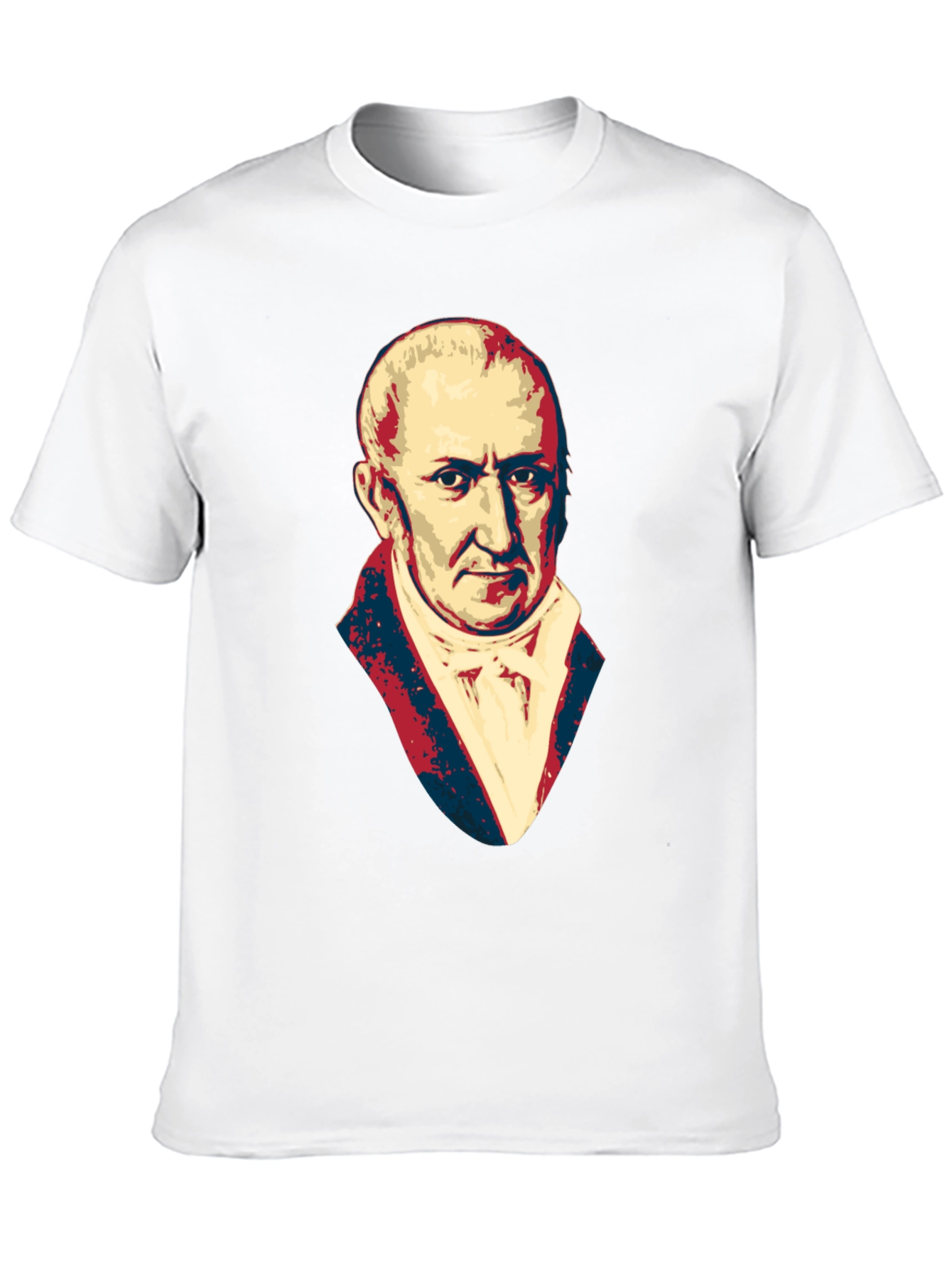 Black Men's Black T-Shirt with Portrait Graphic view 10