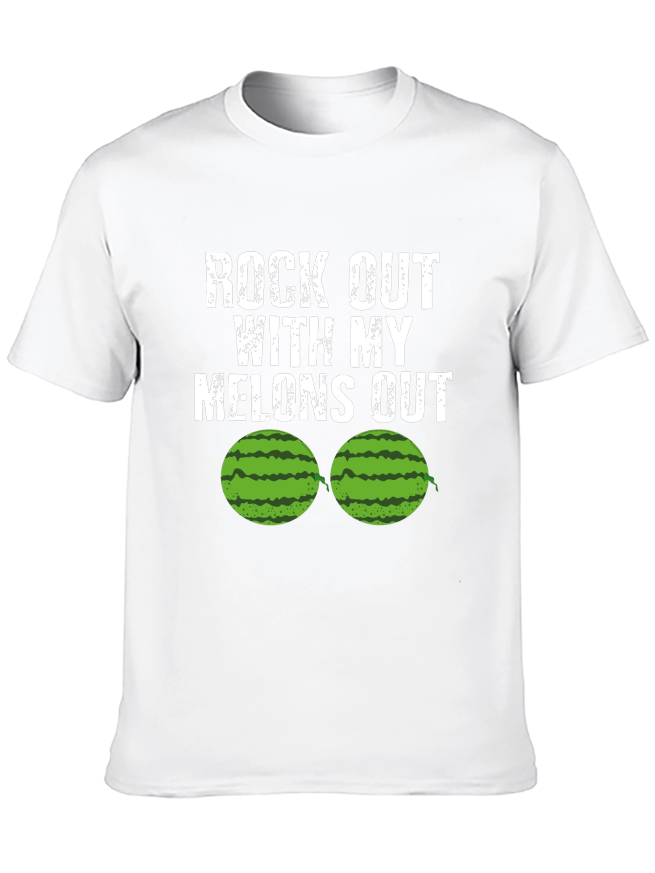 Black Rock Out With My Melons Out Funny T-Shirt view 10