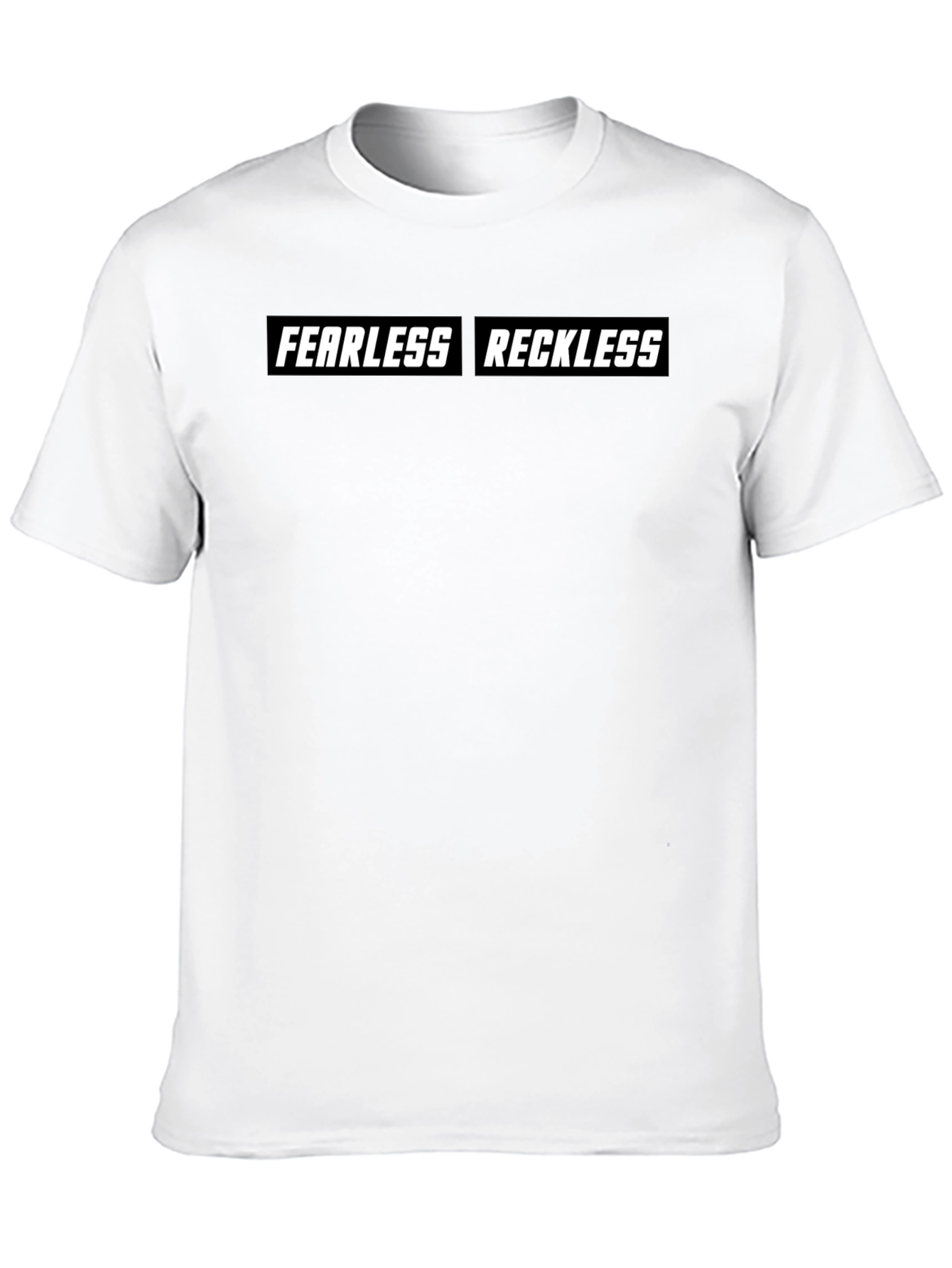 Black Fearless Reckless Graphic Tee - Black Cotton T-Shirt view 10