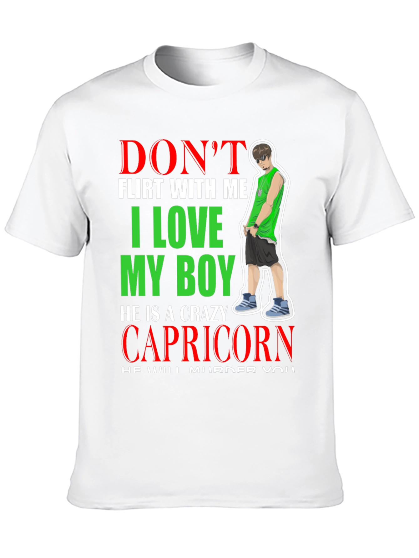 Black Crazy Capricorn Boy T-Shirt view 10