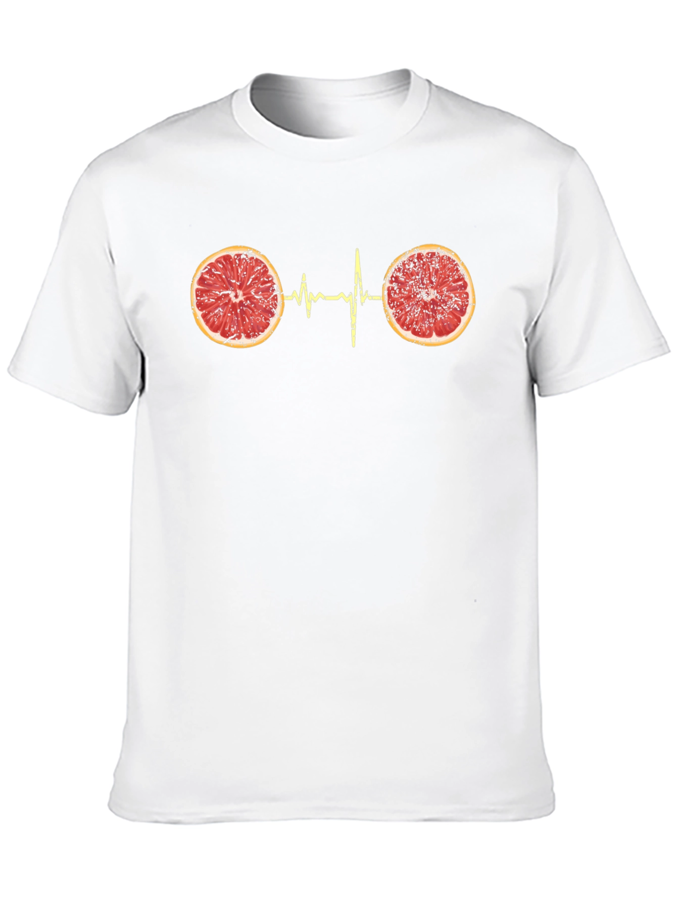 Black Citrus Heartbeat Graphic Tee - Unique Novelty T-Shirt view 10