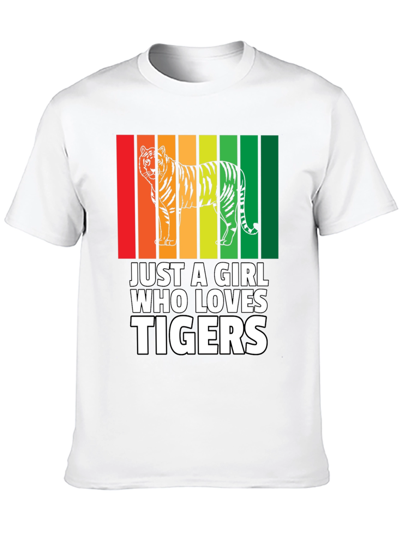 Black Just a Girl Who Loves Tigers T-Shirt view 10