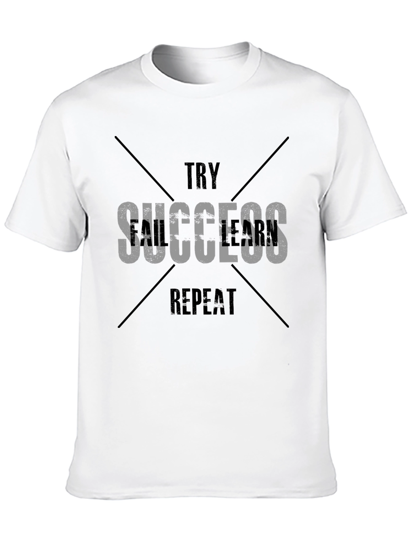 Black Try, Fail, Success, Learn T-Shirt view 10