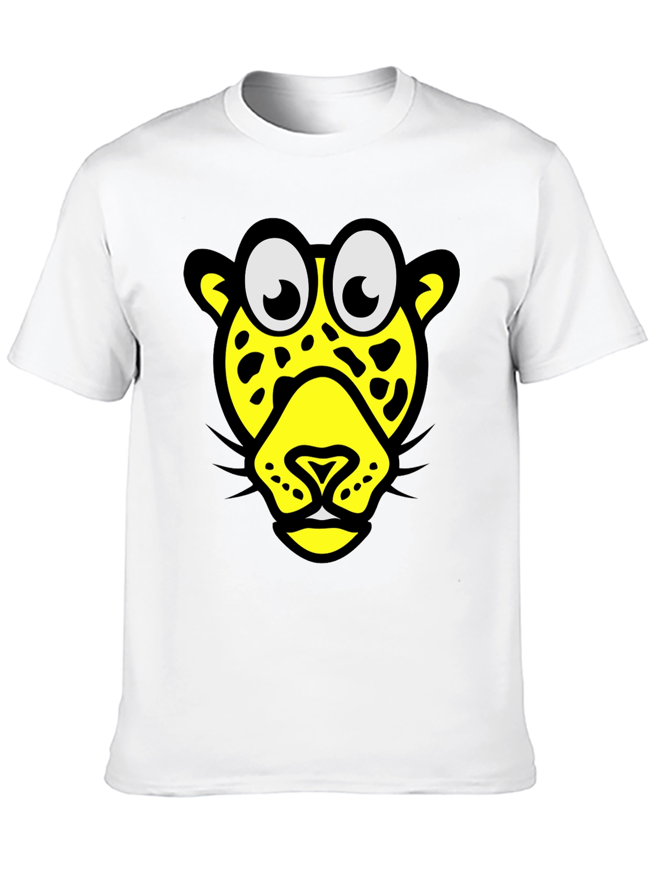 Black Funky Leopard Graphic Tee - Black Cotton T-Shirt view 10
