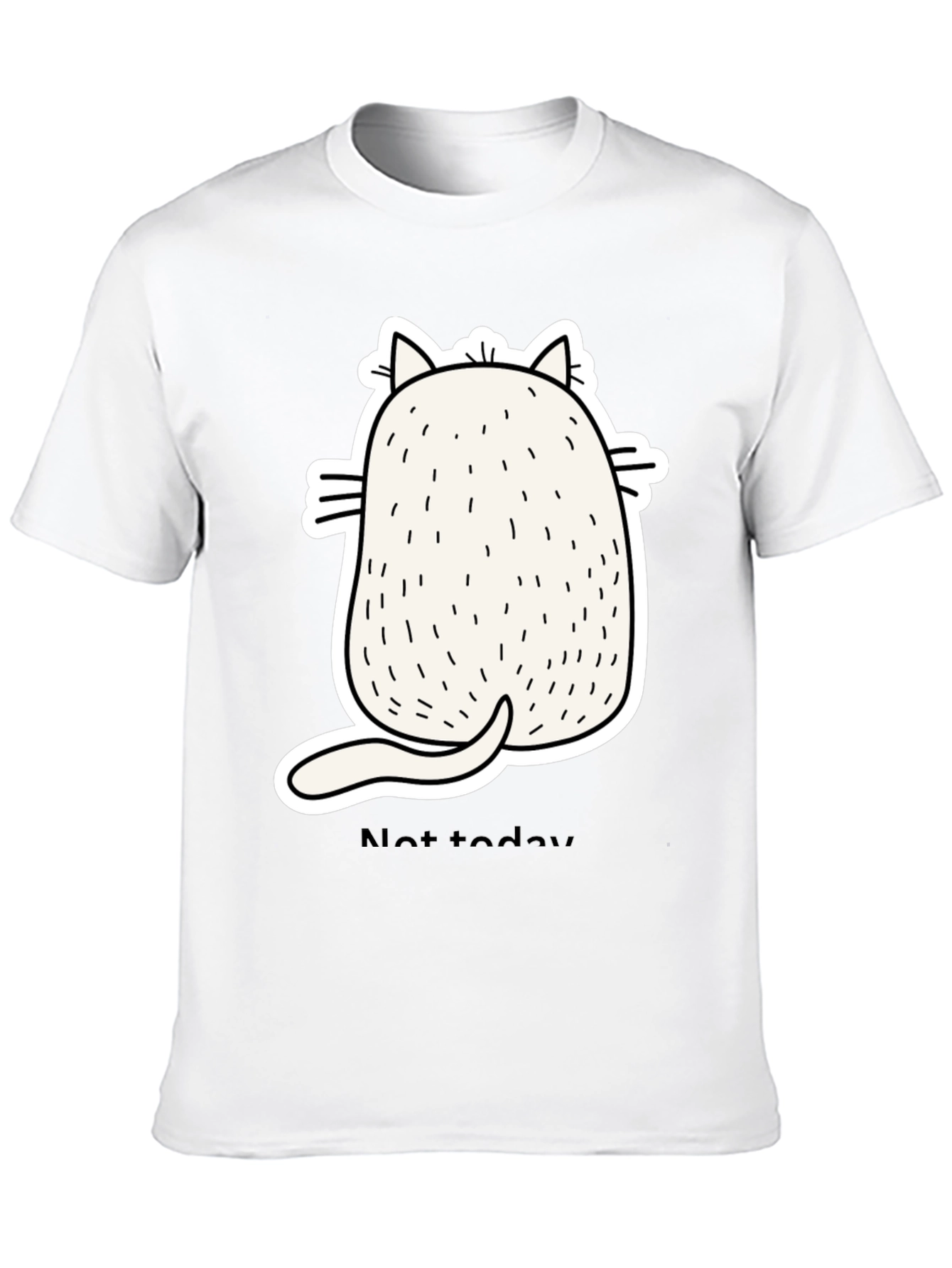 Black Funny Cat Back View Black T-Shirt - Not Today view 10