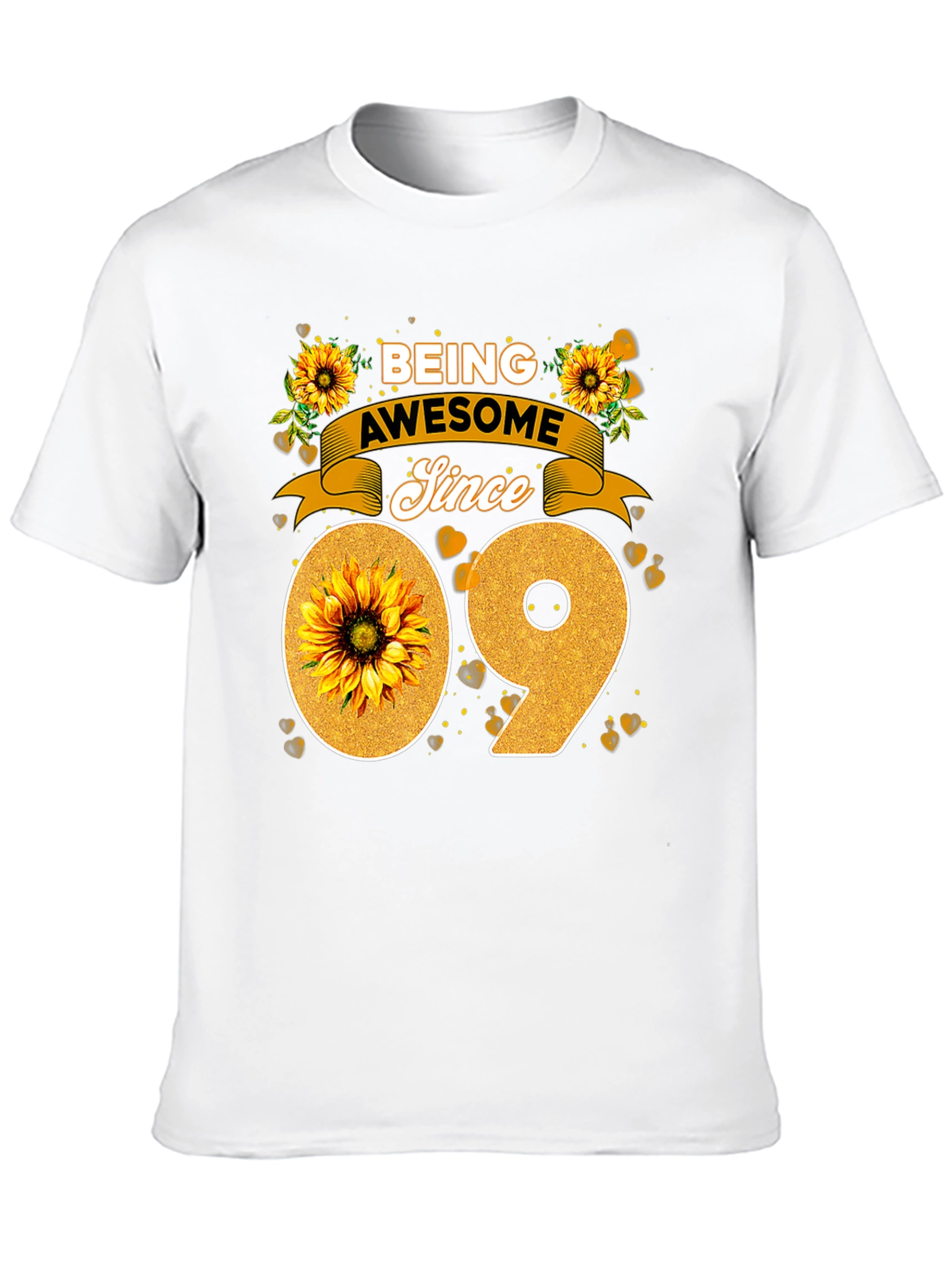 Black Being Awesome Since 09 Sunflower Tee view 10
