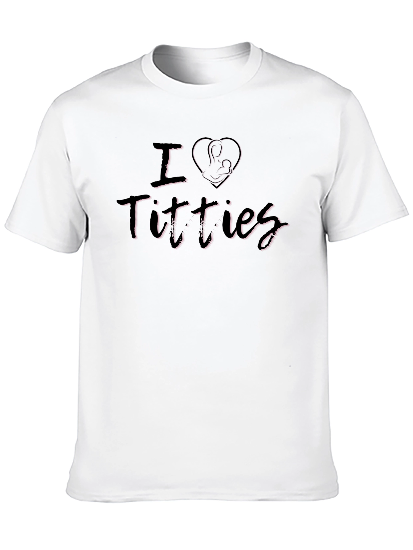 Black I Love Titties Breastfeeding Humor Graphic T-Shirt view 10