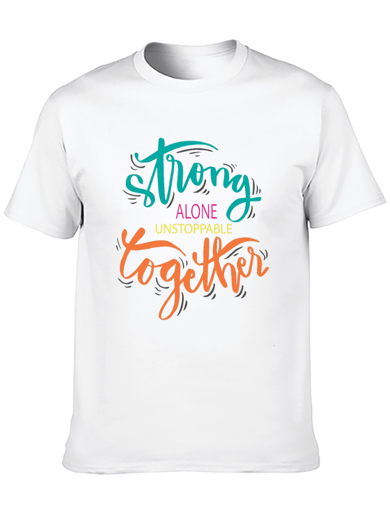 Black Motivational Strong Together Graphic Tee view 10