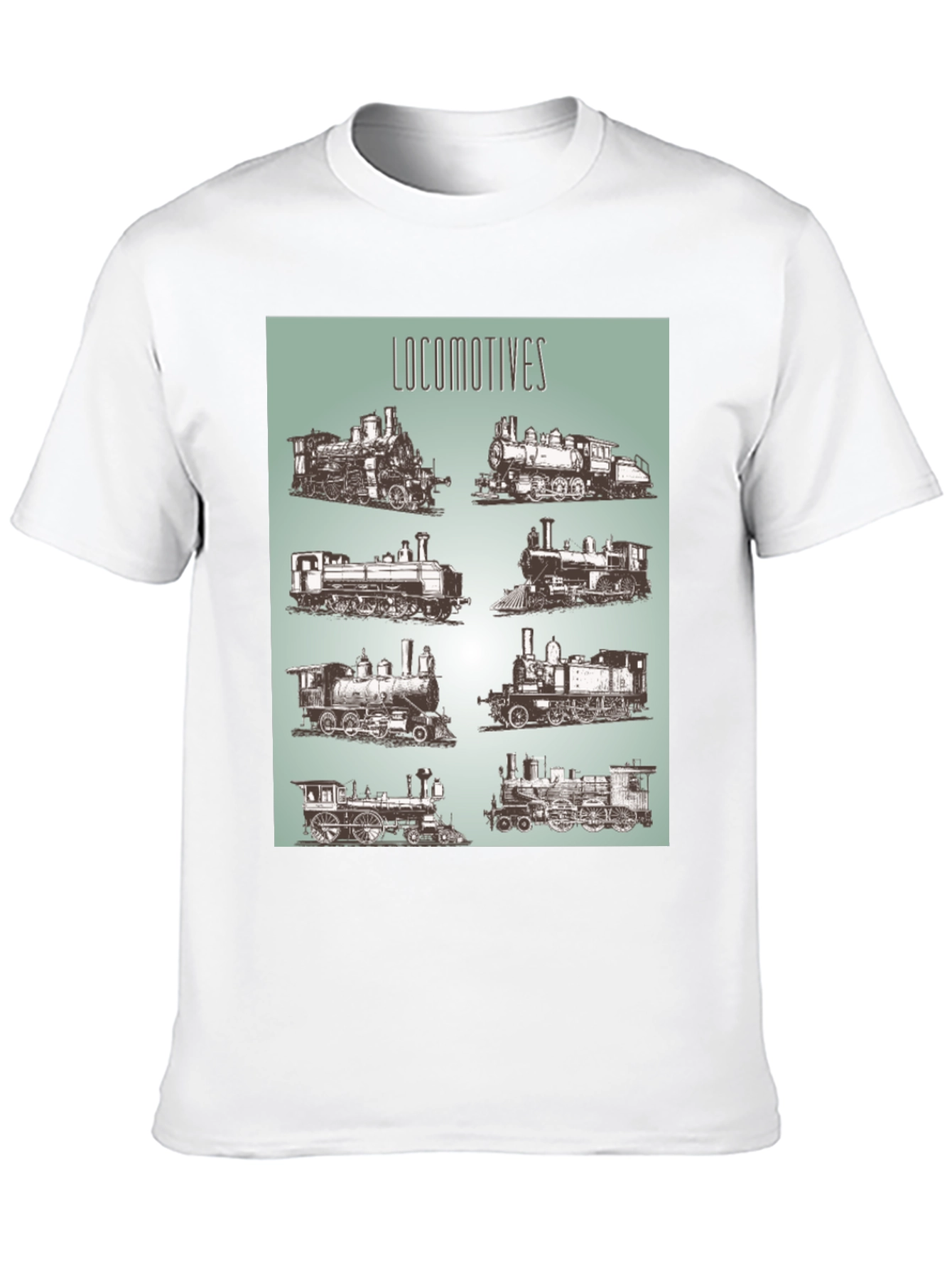 Black Locomotive Train Graphic Tee - Black Cotton T-Shirt view 10