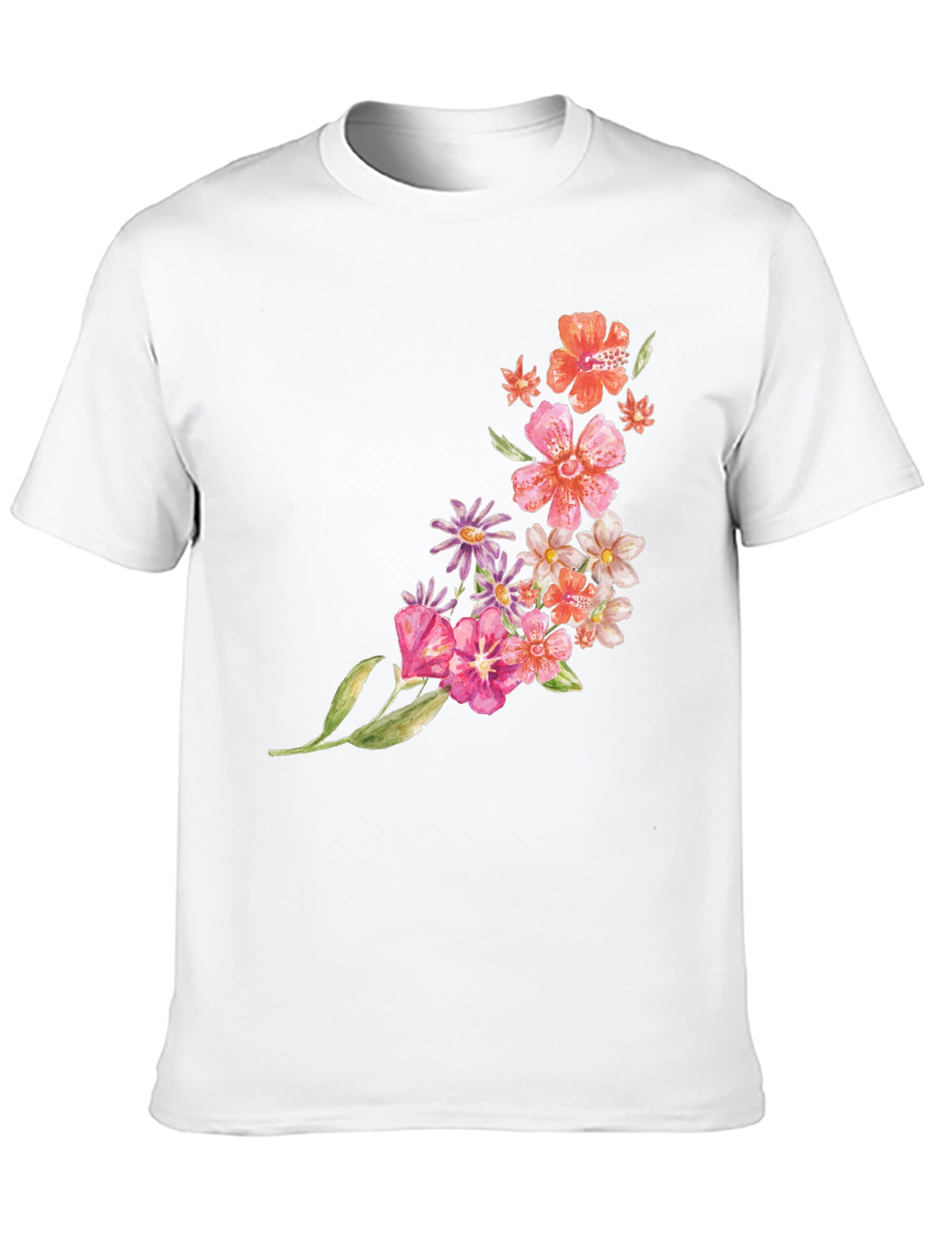 Black Floral Print Crew Neck T-Shirt - Casual Style view 10