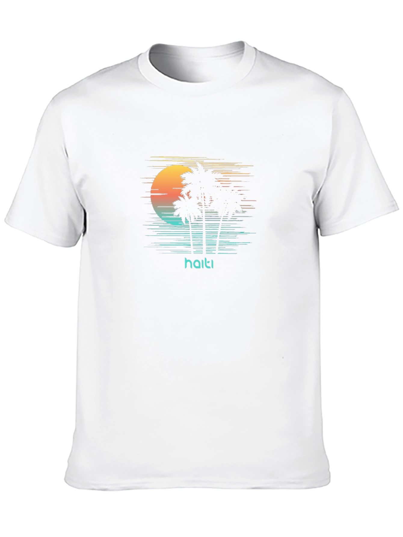 Black Haiti Retro Palm Tree T-Shirt - Island Vibes view 10