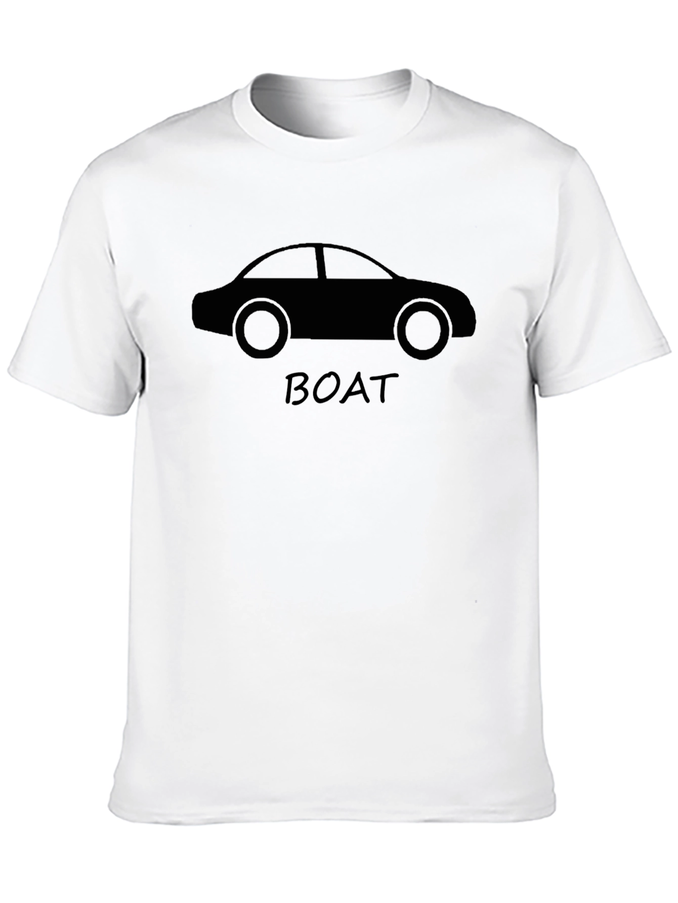 Black Funny Car Boat T-Shirt - Black view 10