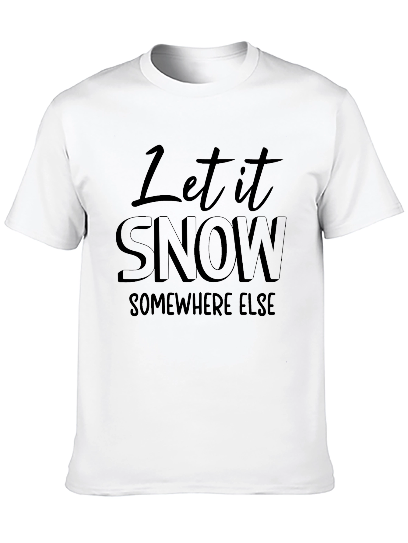 Black Let it Snow Graphic Tee - Black Crew Neck view 10
