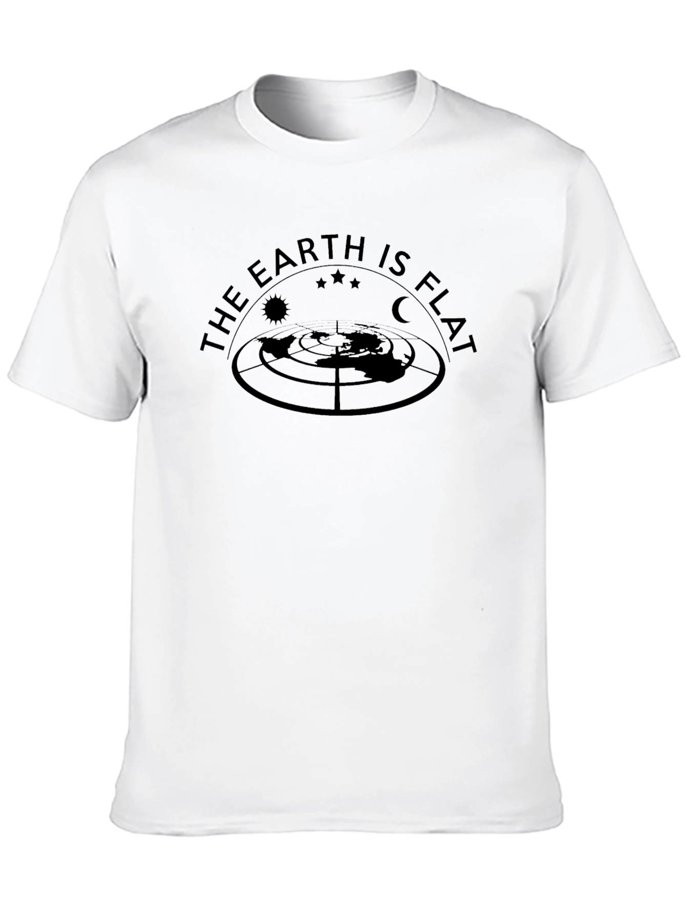 Black The Earth is Flat Graphic Tee view 10