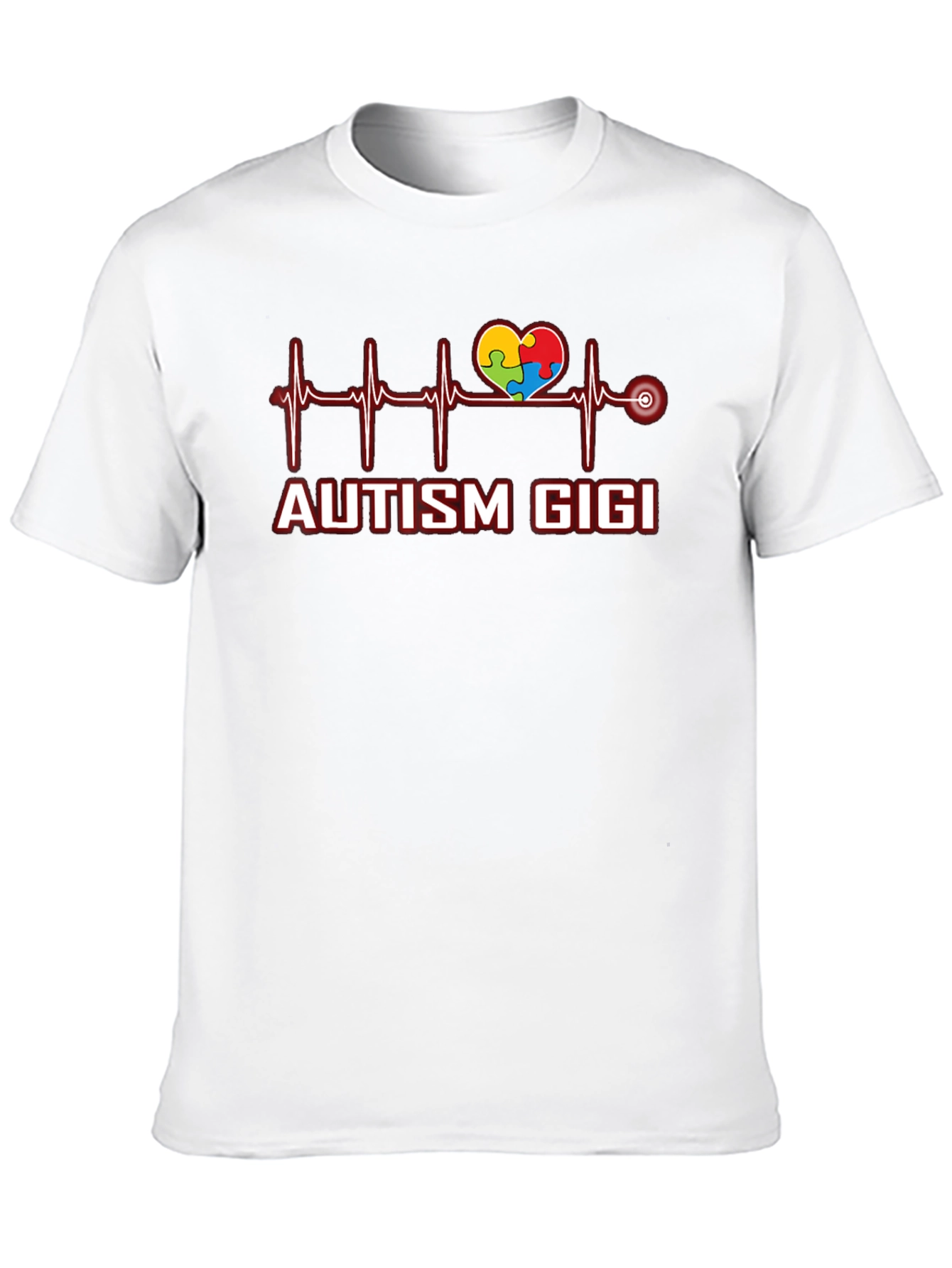 Black Autism Gigi Heartbeat T-Shirt view 10