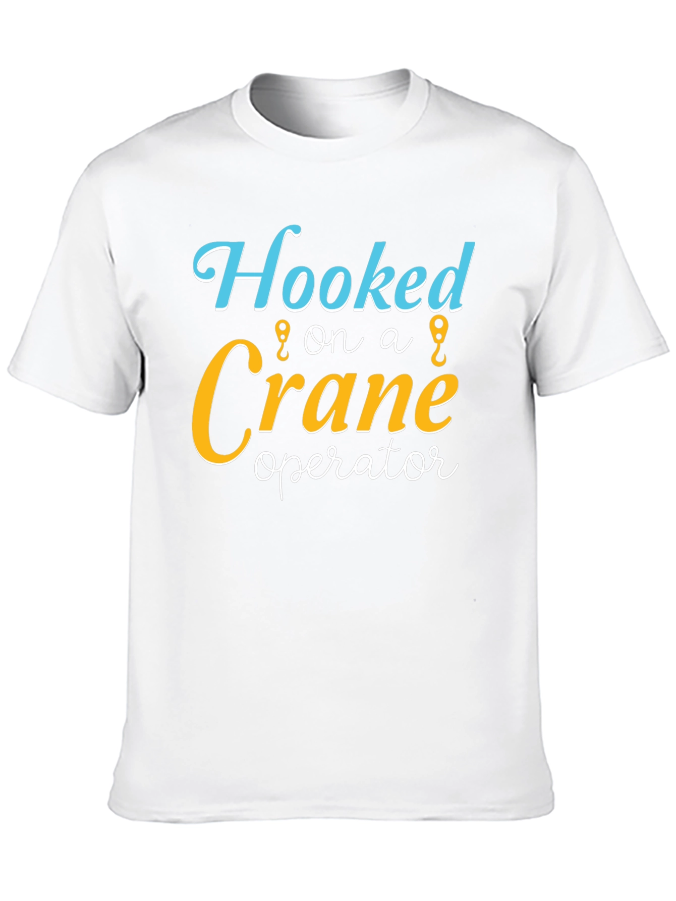 Black Hooked on a Crane Operator Novelty T-Shirt view 10