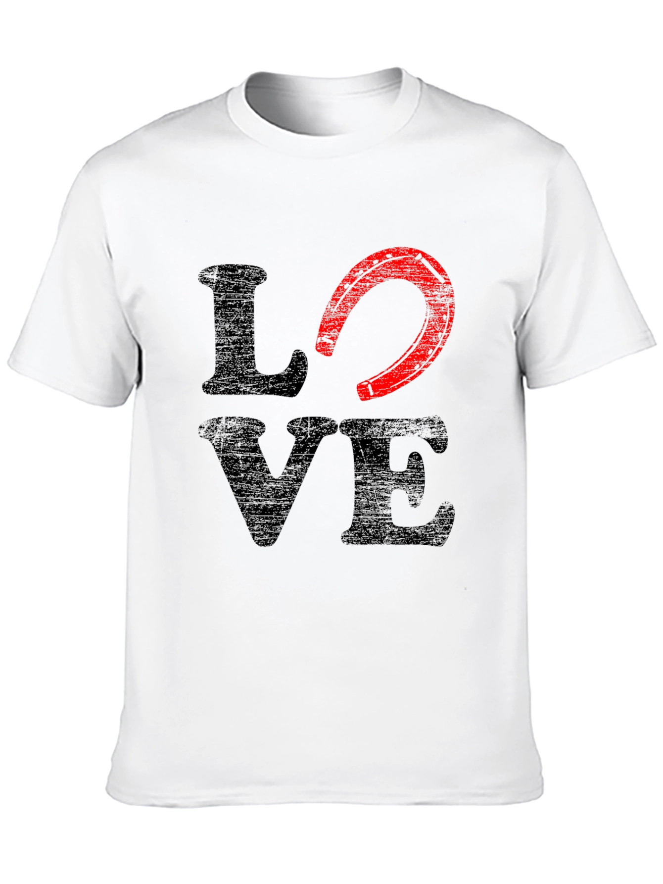 Black Love Horseshoe Graphic Tee - Black Cotton Blend view 10
