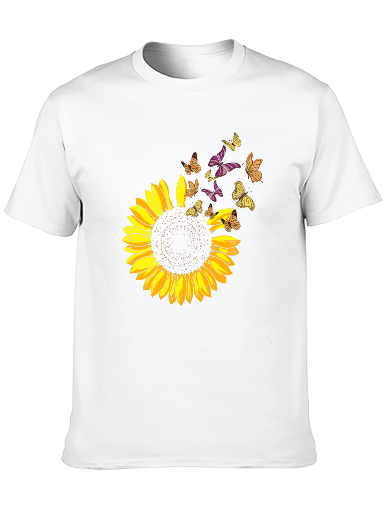 Black Sunflower Butterfly Graphic Tee view 10