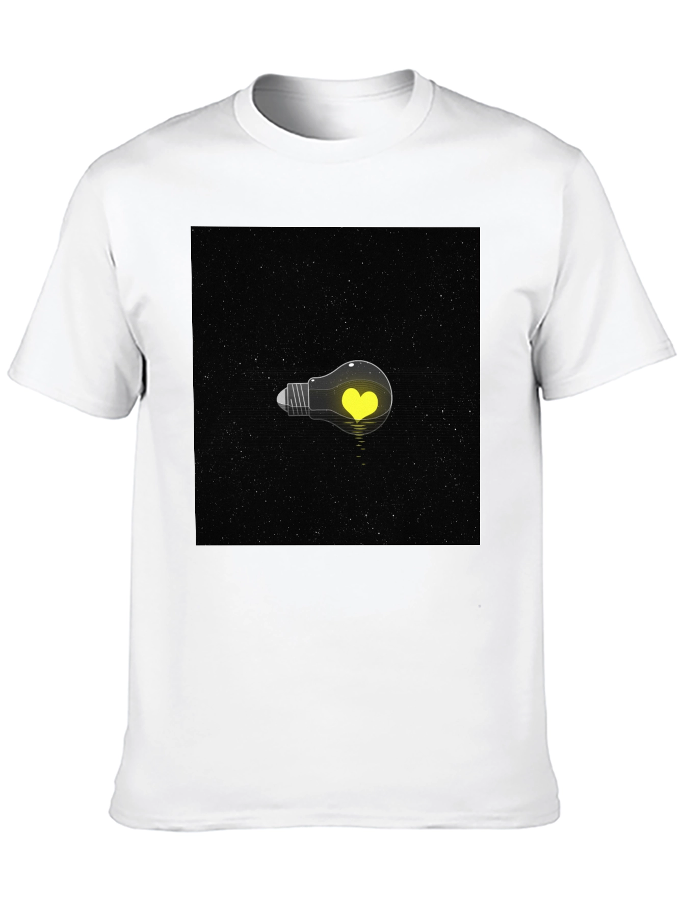 Black Heart Lightbulb T-Shirt - Black Graphic Tee view 10