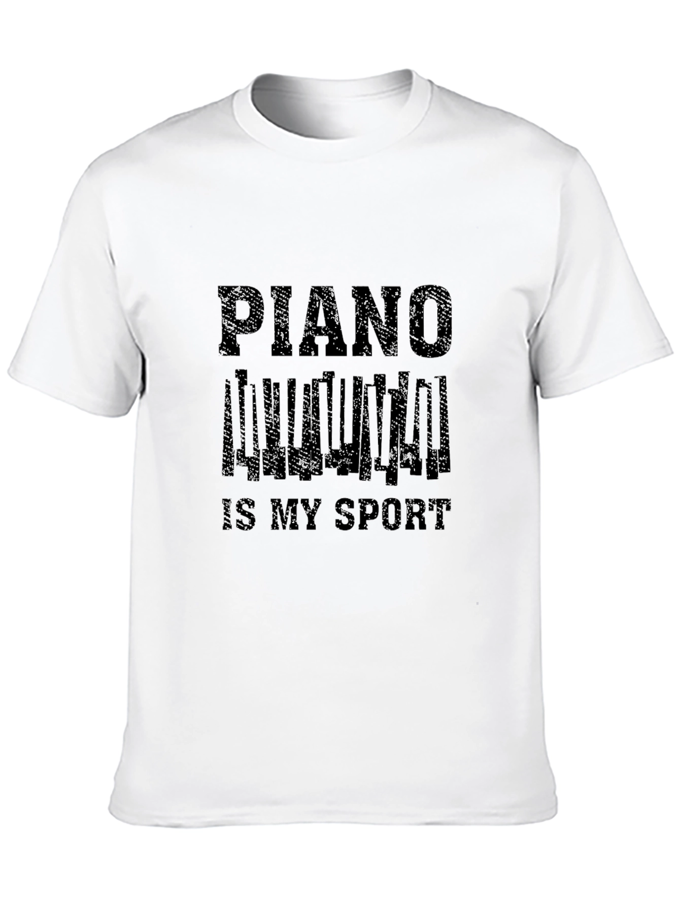 Black Piano Is My Sport T-Shirt - Black Cotton Tee view 10