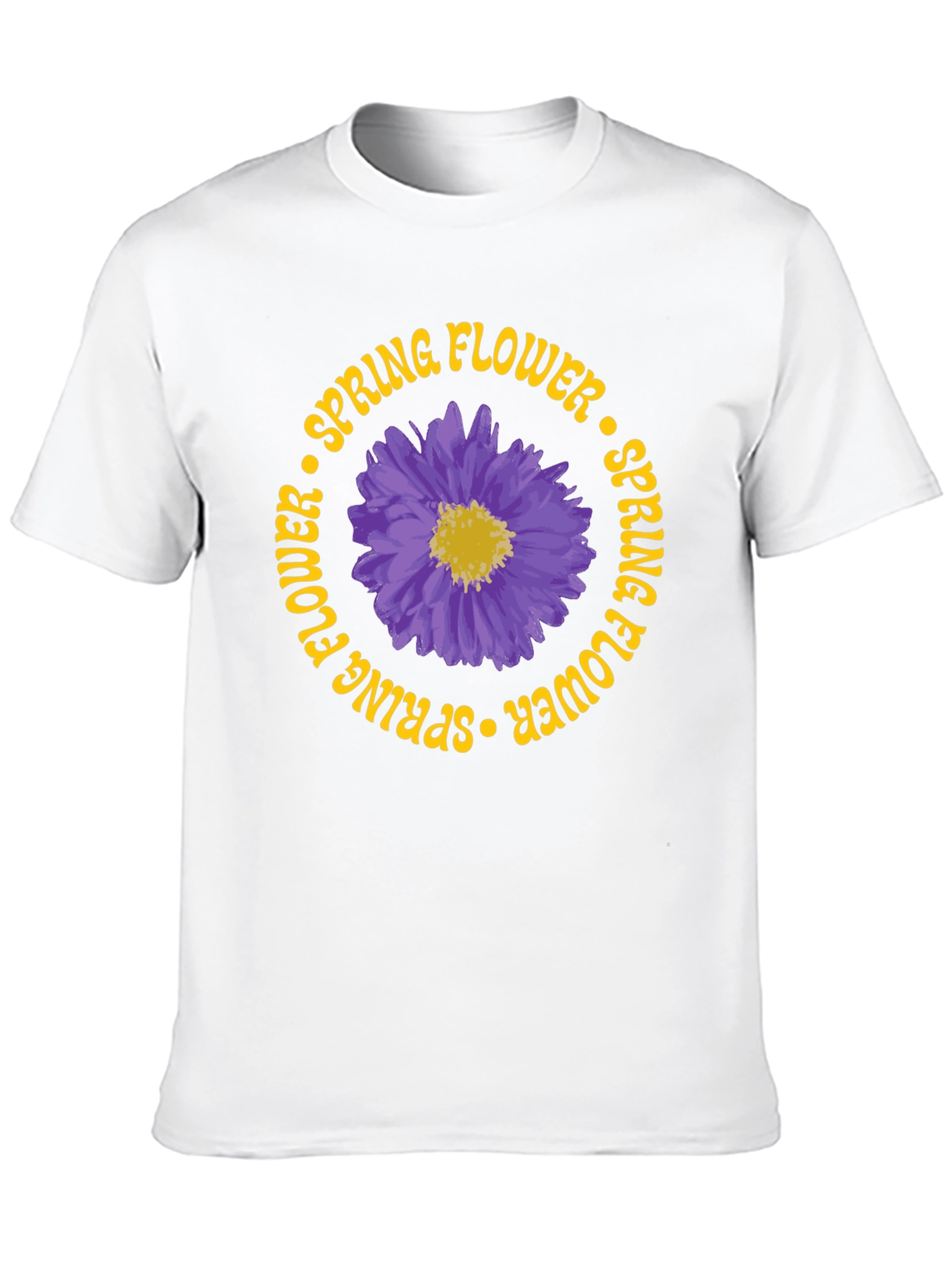 Black Spring Flower Graphic Tee - Black Cotton T-Shirt view 10