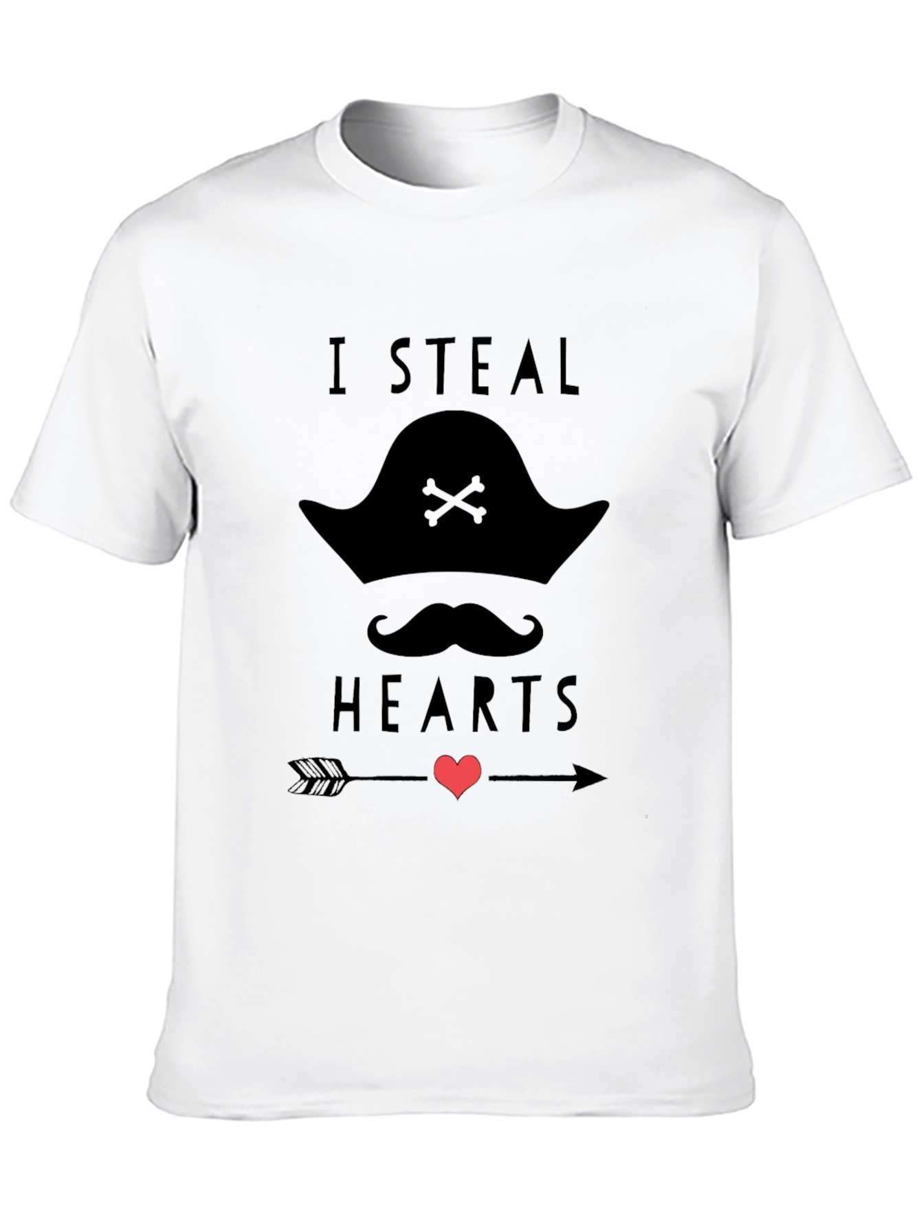 Black I Steal Hearts Pirate Graphic T-Shirt view 10