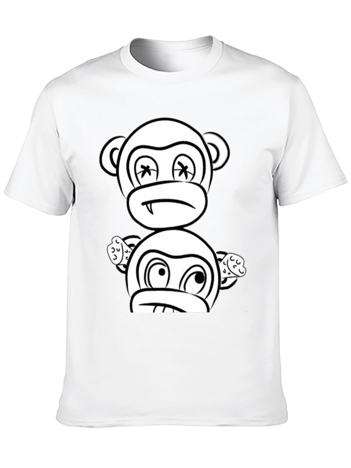 Black Cartoon Monkey Graphic Black T-Shirt view 10