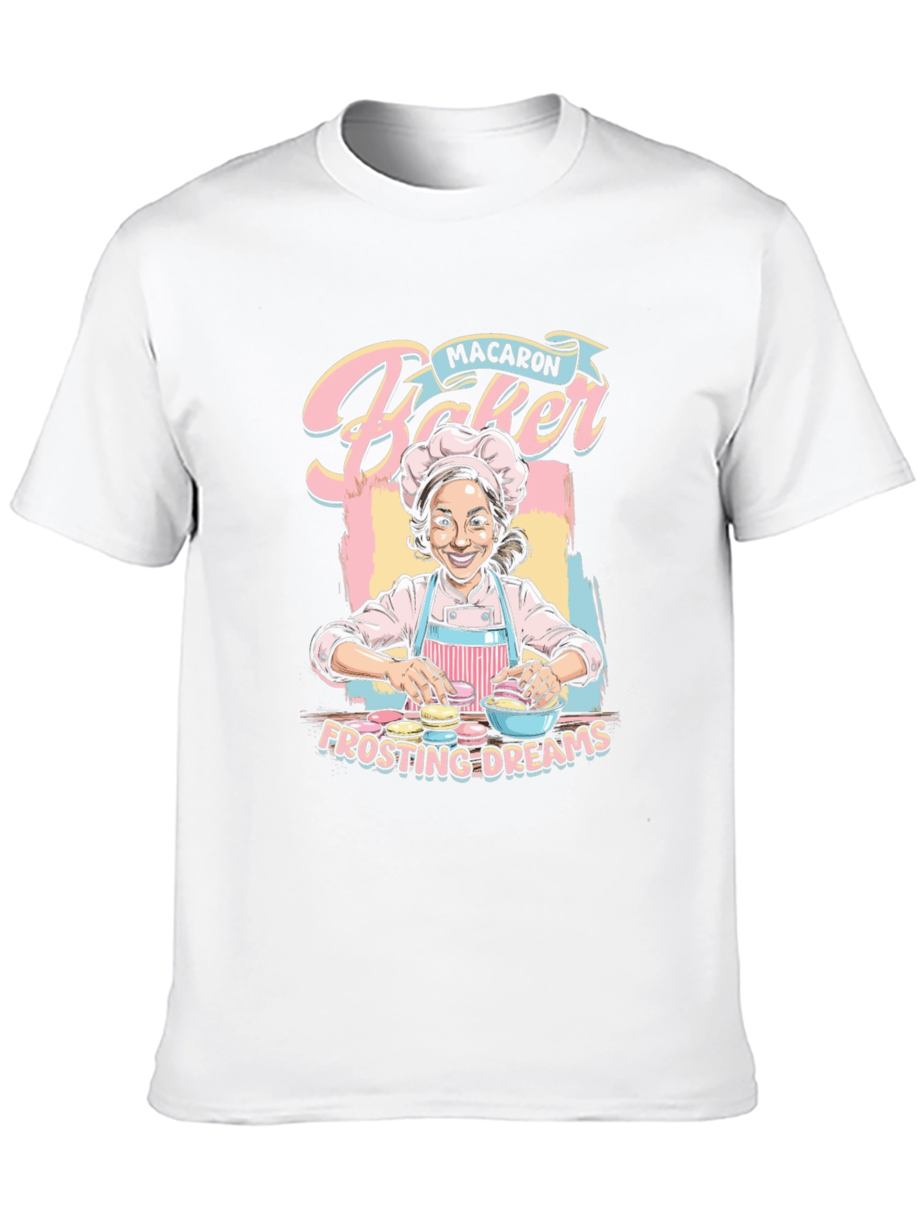 Black Macaron Baker T-Shirt - Frosting Dreams Graphic Tee view 10