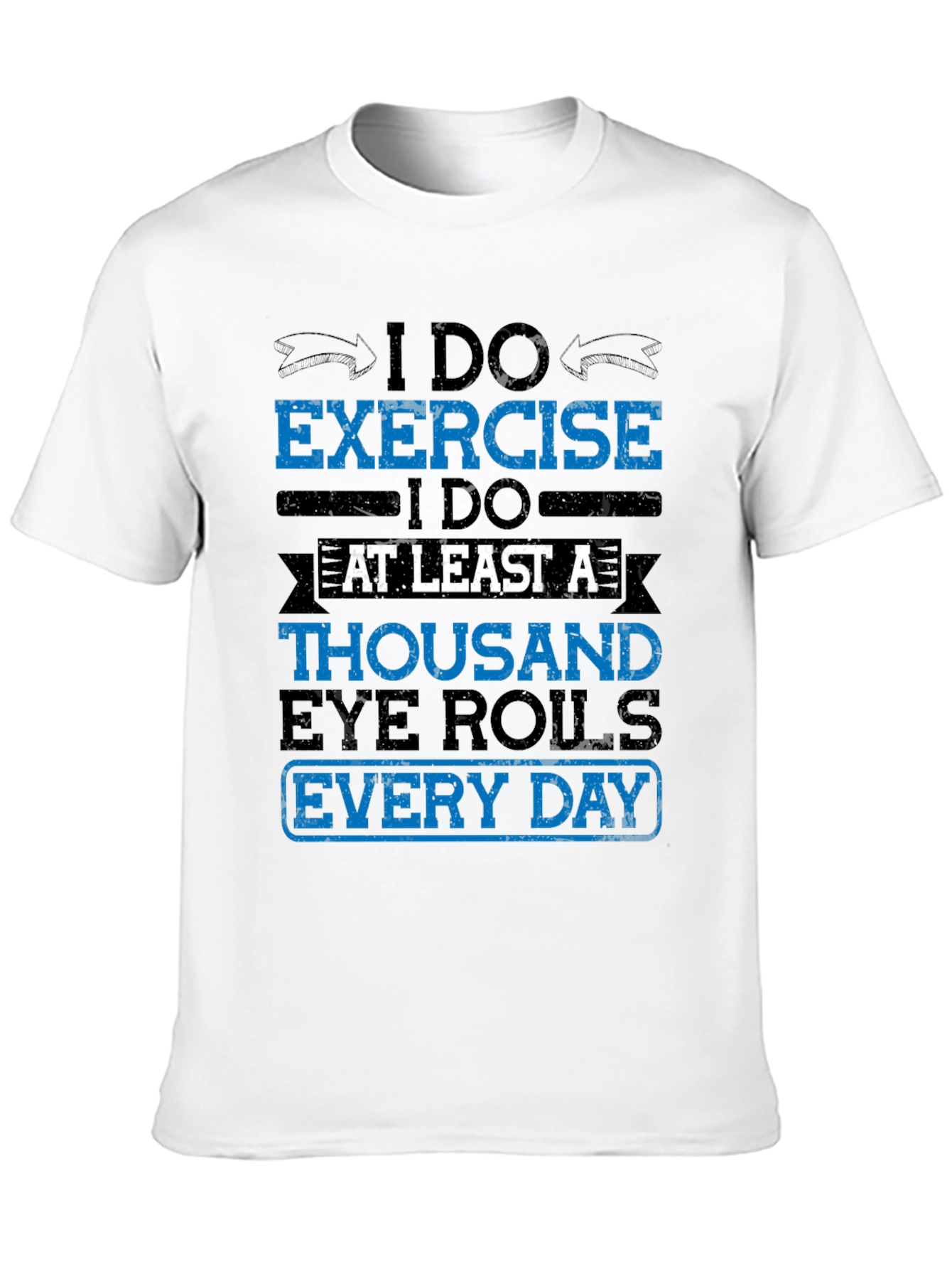 Black Funny Exercise Eye Roll T-Shirt view 10