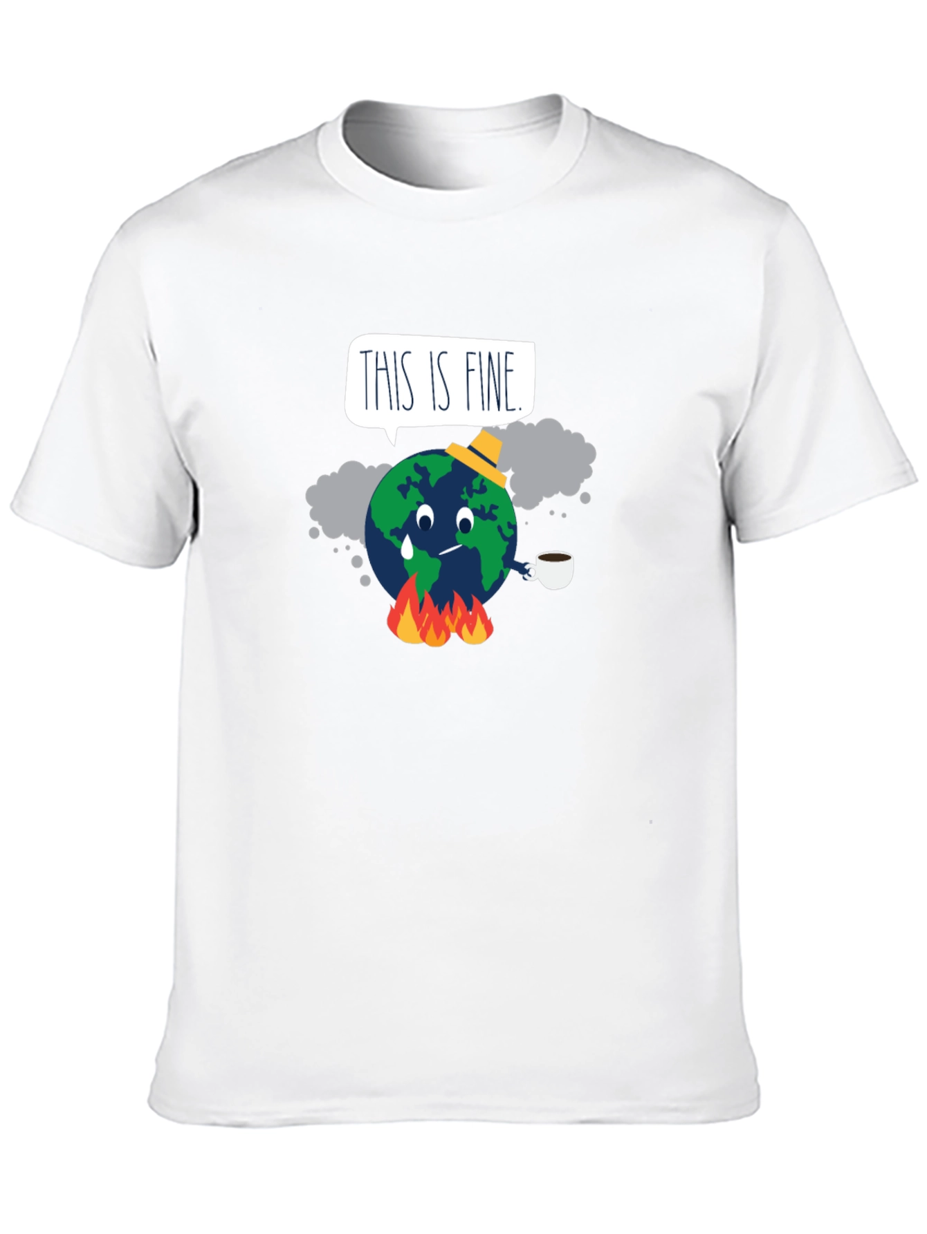 Black This is Fine Global Warming T-Shirt view 10