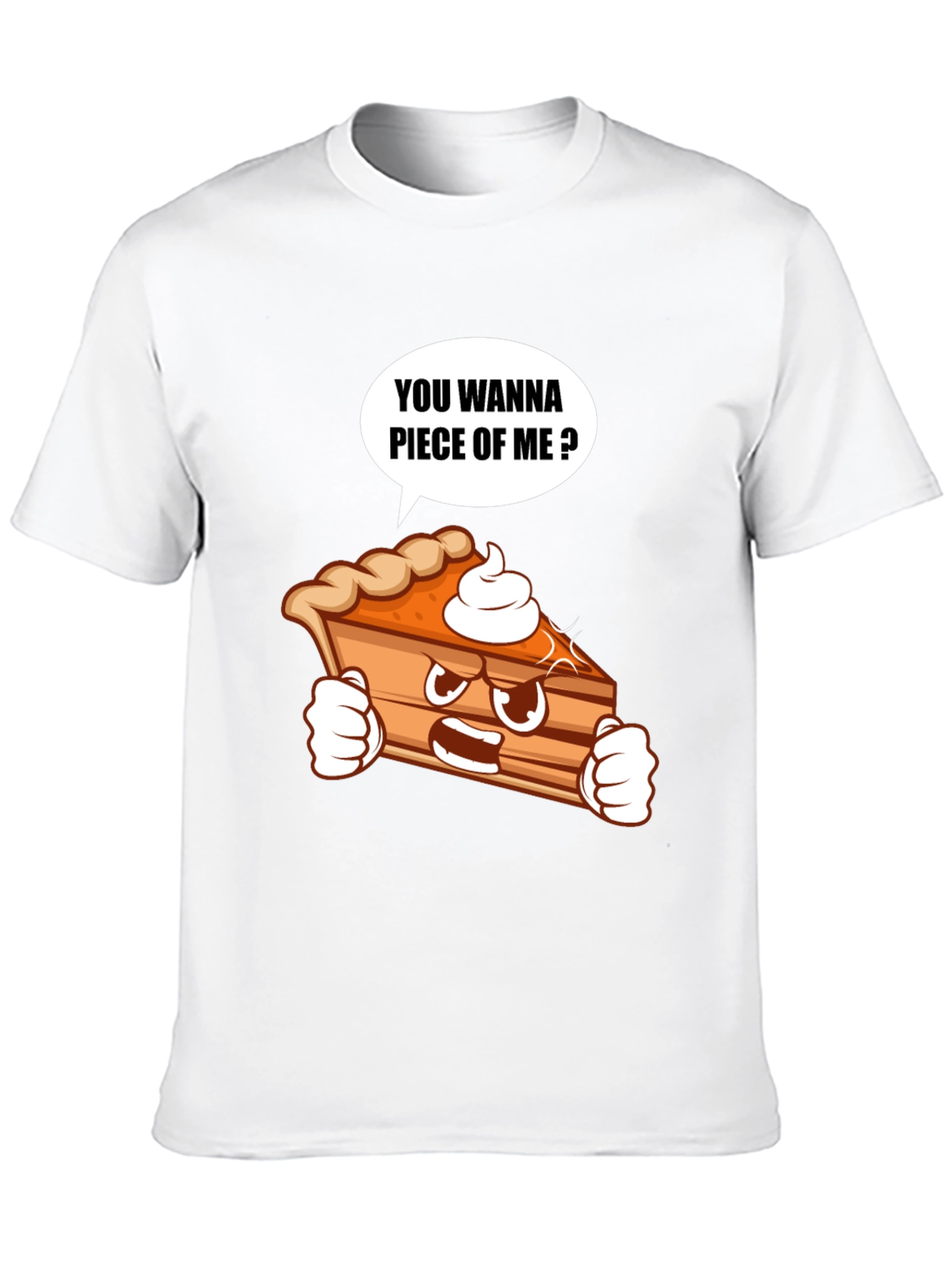 Black Funny Pie Slice Cartoon Graphic T-Shirt view 10