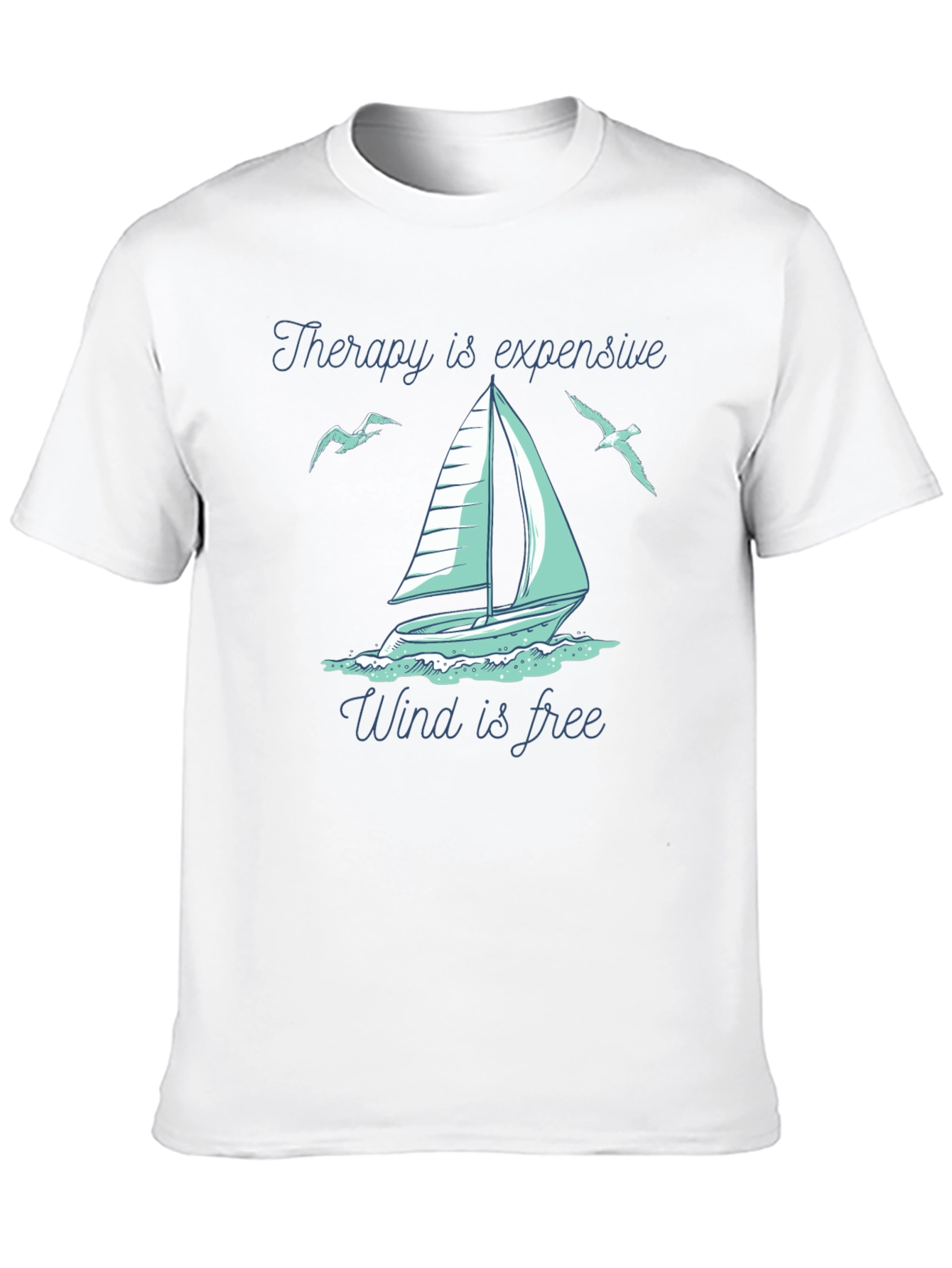 Black Therapy Is Expensive Wind Is Free Black T-Shirt view 10