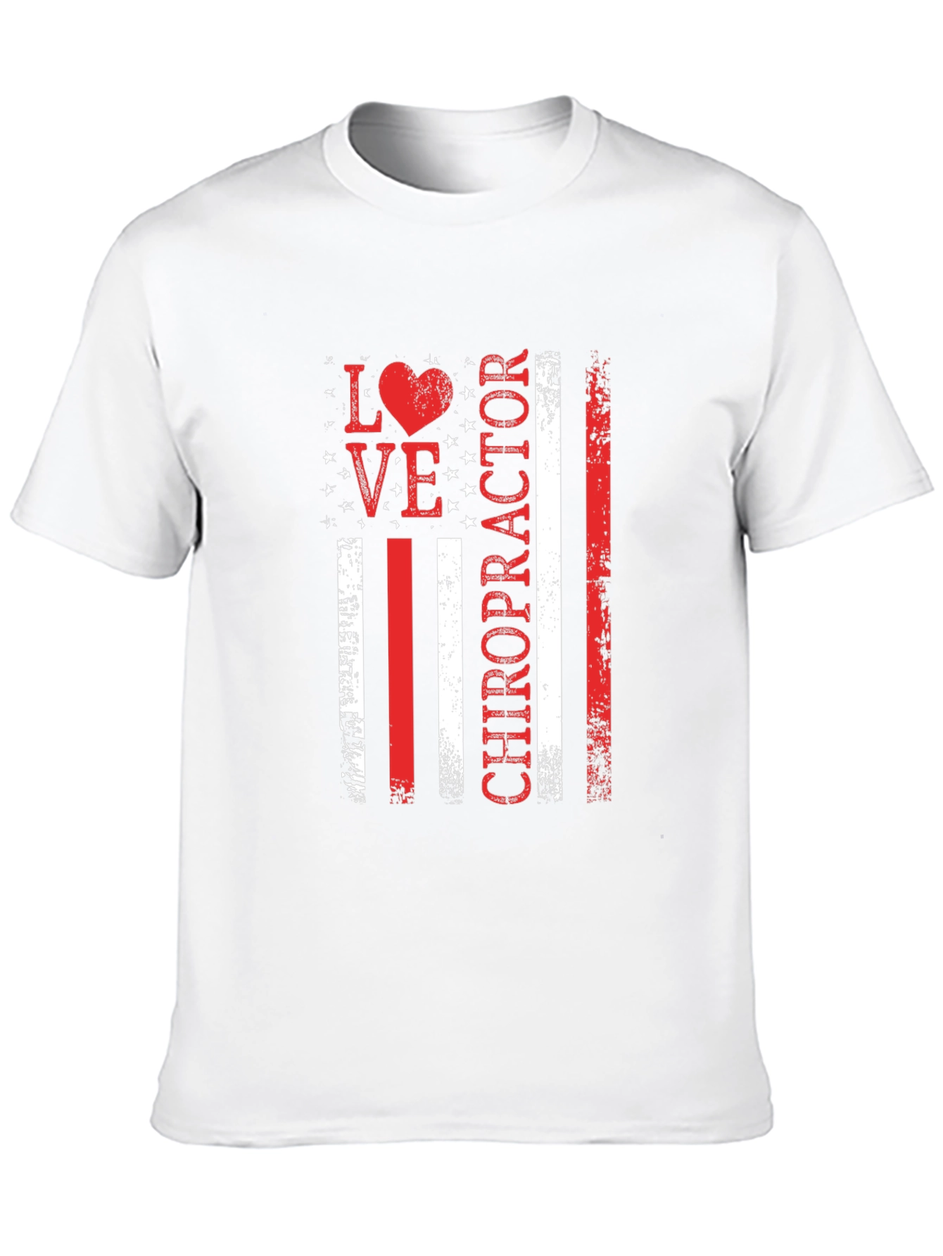 Black Love Chiropractor American Flag Style T-Shirt view 10