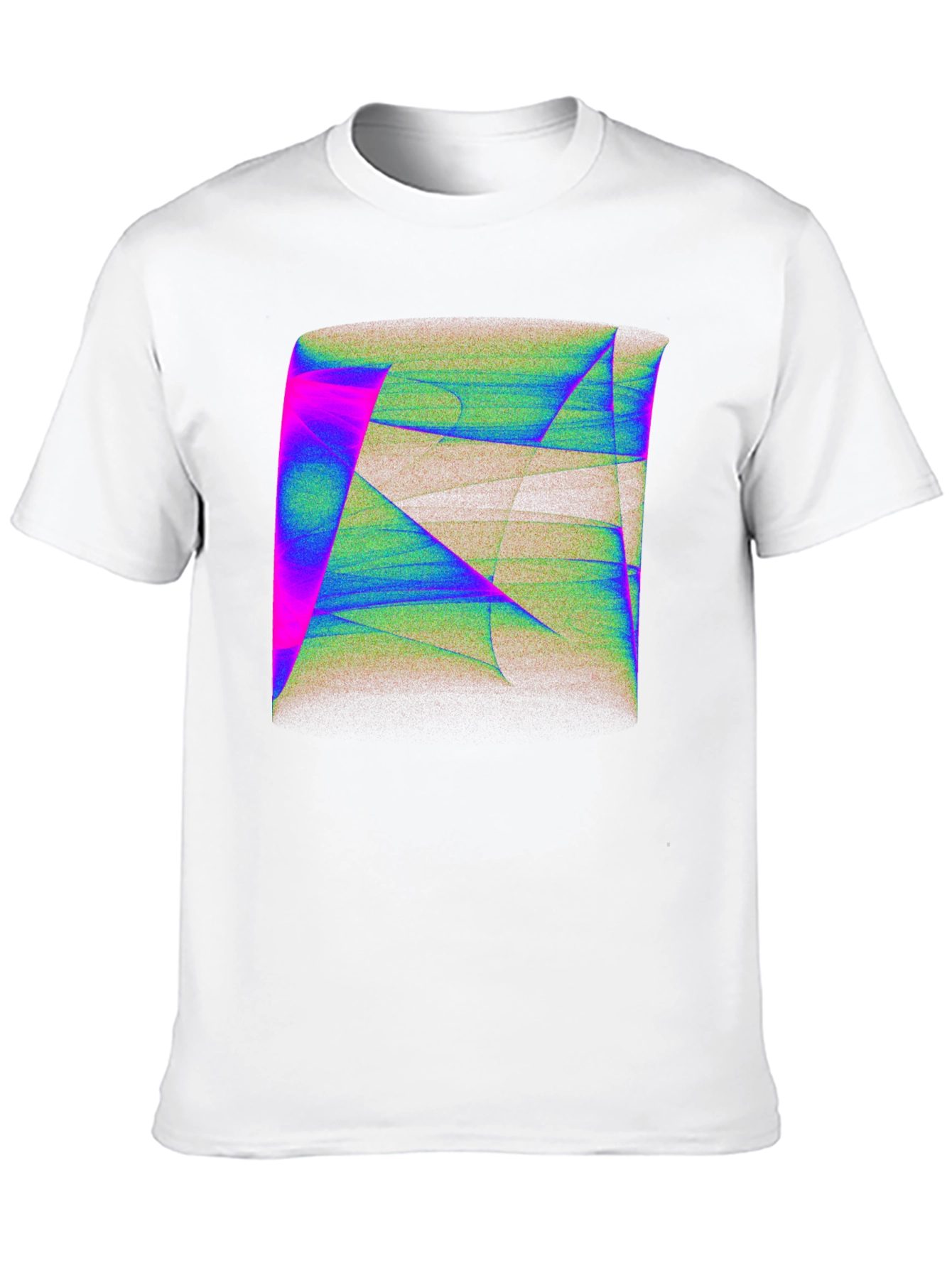 Black Abstract Geometric Art Men's Black T-Shirt view 10