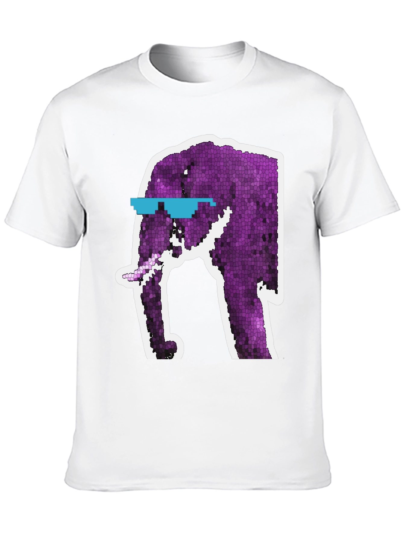 Black Cool Elephant Graphic Tee - Black Cotton T-Shirt view 10