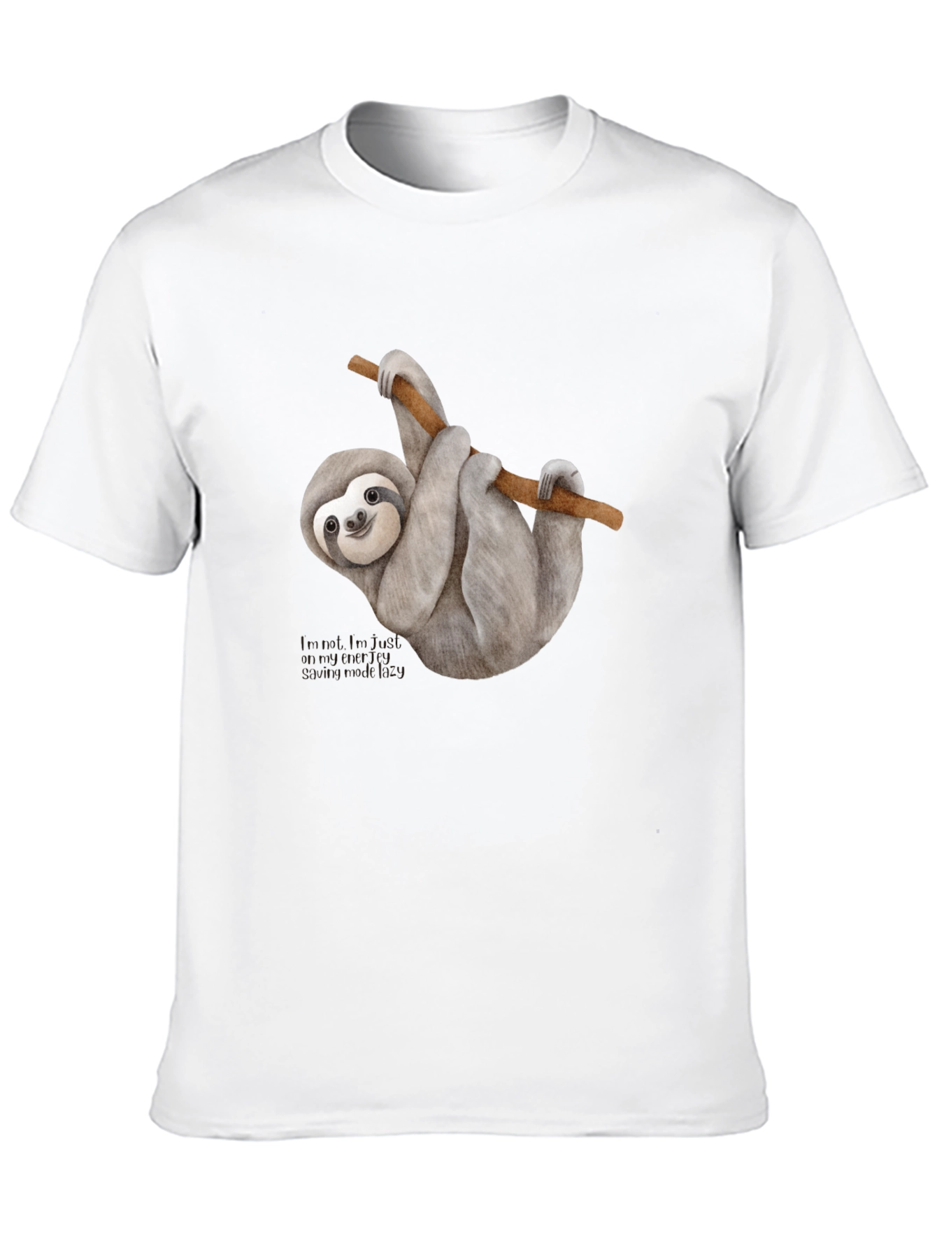 Black Sloth Graphic T-Shirt - Black Crew Neck Tee view 10