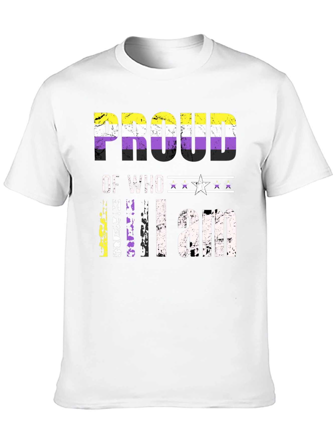 Black Proud of Who I am Nonbinary T-Shirt view 10