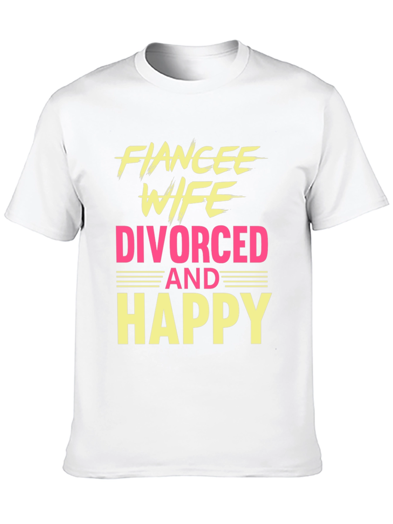 Black Funny Divorced & Happy Graphic T-Shirt view 10