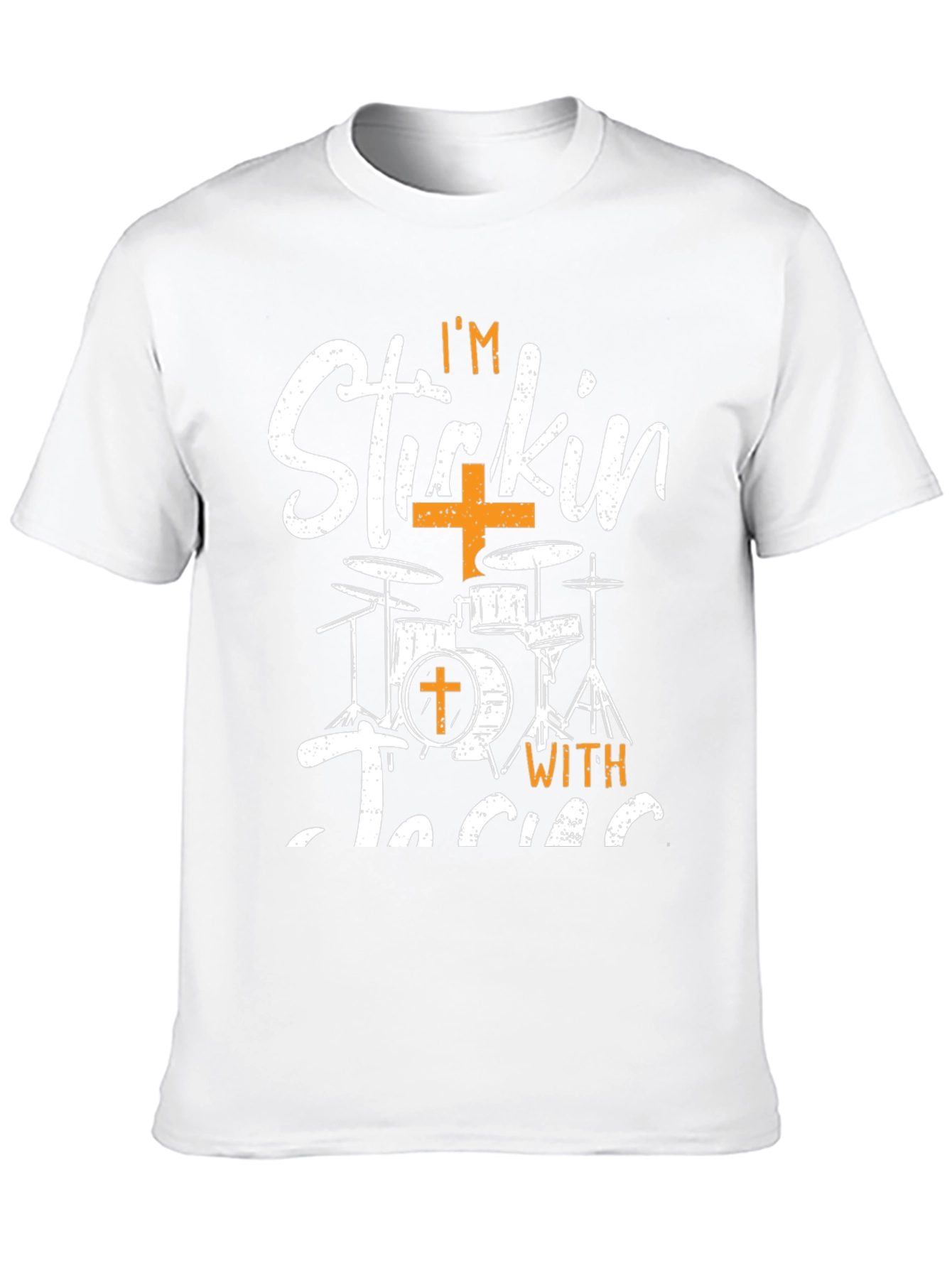 Black Stickin' with Jesus Drummer Christian T-Shirt view 10