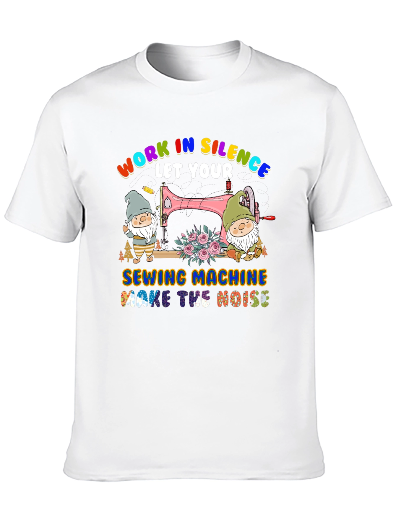 Black Work In Silence Sewing Machine T-Shirt view 10