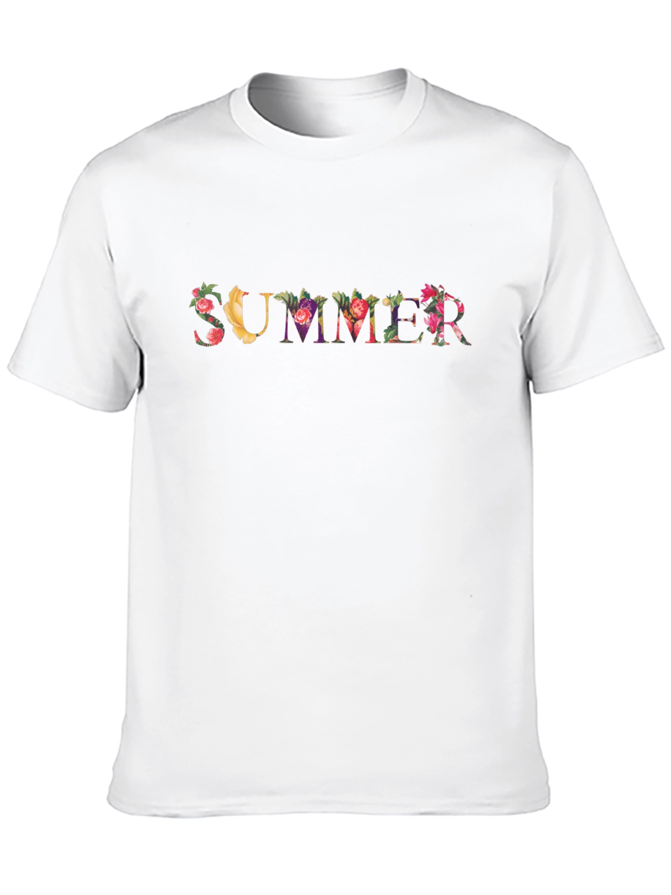 Black Floral "Summer" Graphic Print Black Tee view 10