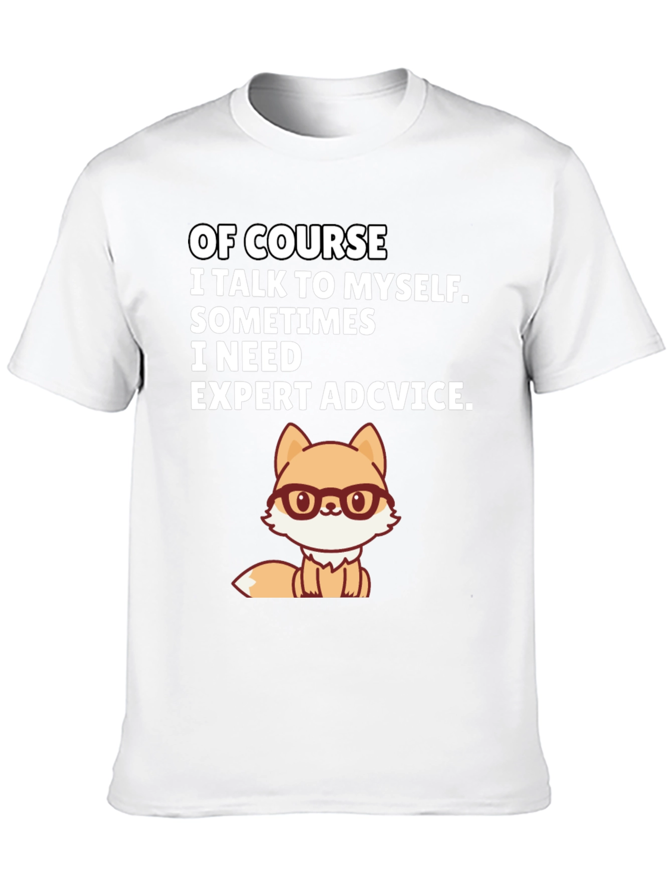 Black Funny Fox Expert Advice Graphic Tee view 10