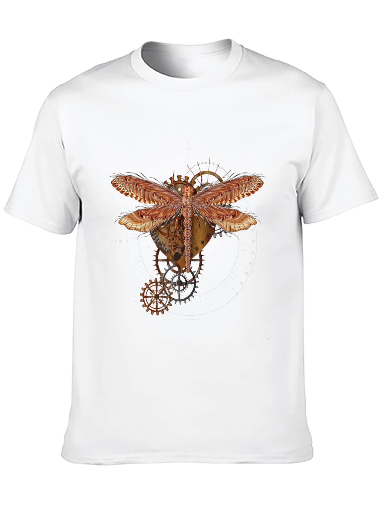 Black Steampunk Dragonfly Graphic Tee - Unique Design view 10
