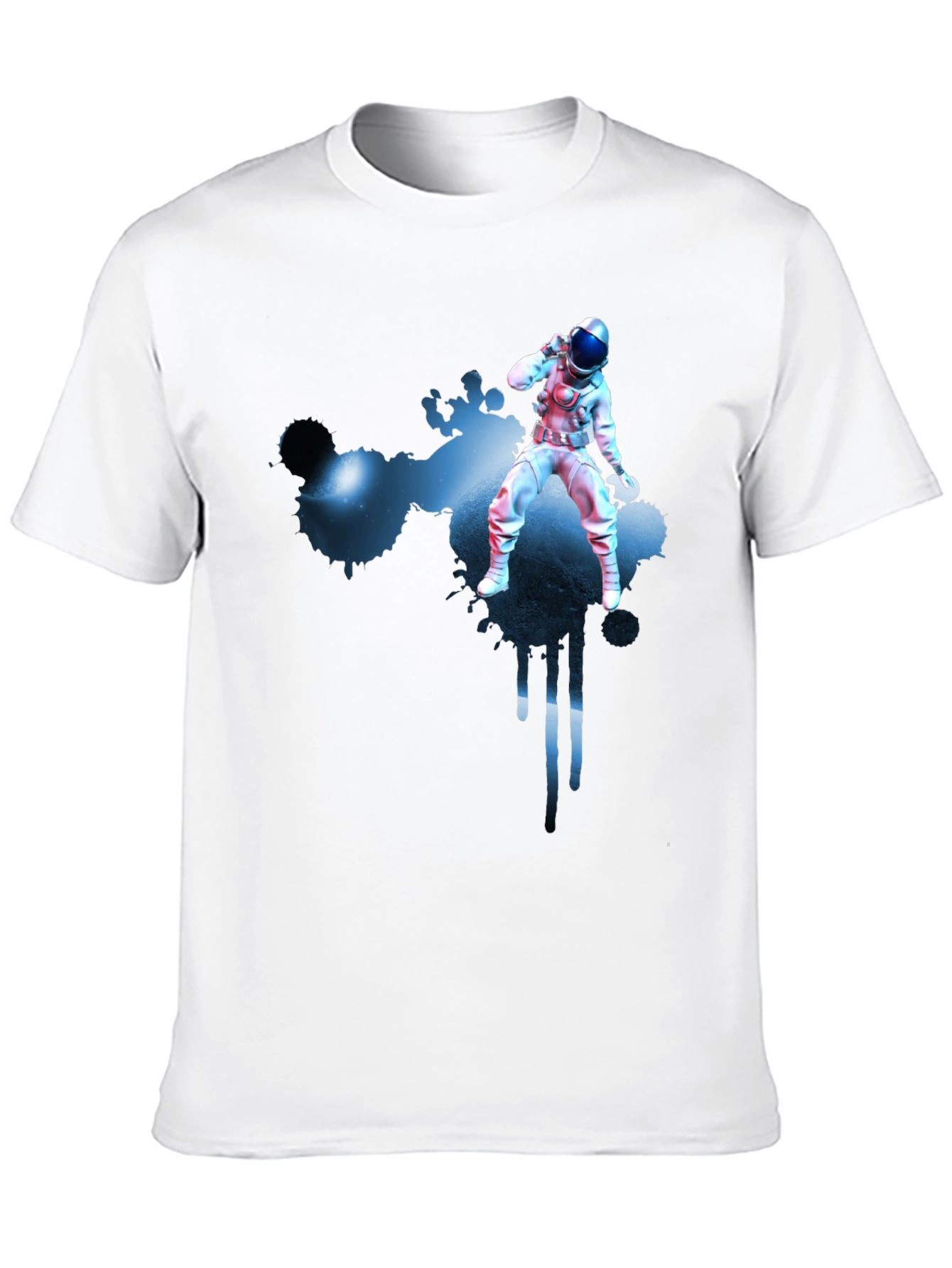 Black Astronaut Galaxy T-Shirt - Black Graphic Tee view 10