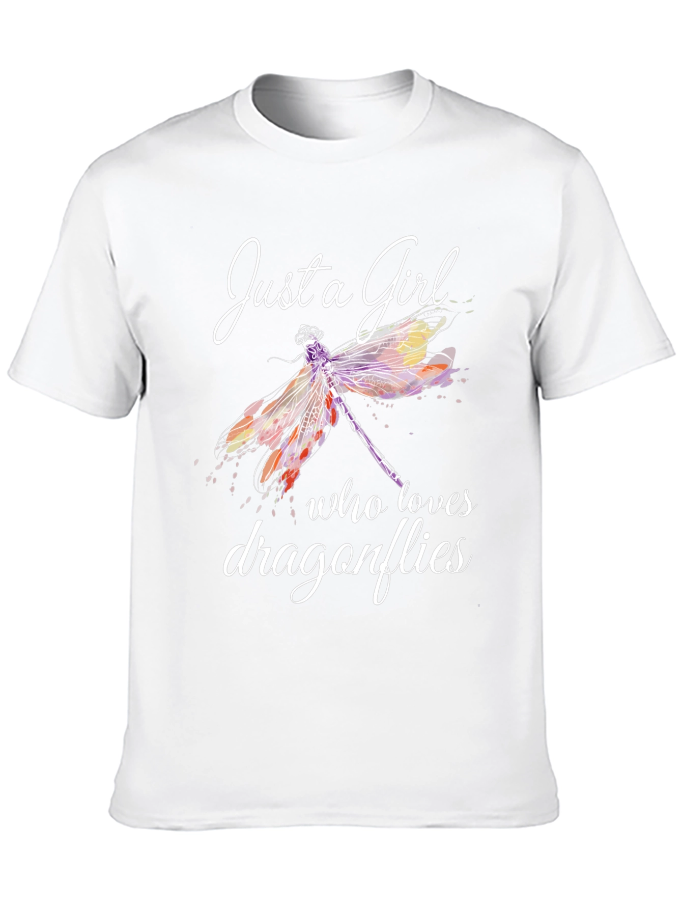 Black Just a Girl Who Loves Dragonflies Graphic Tee view 10