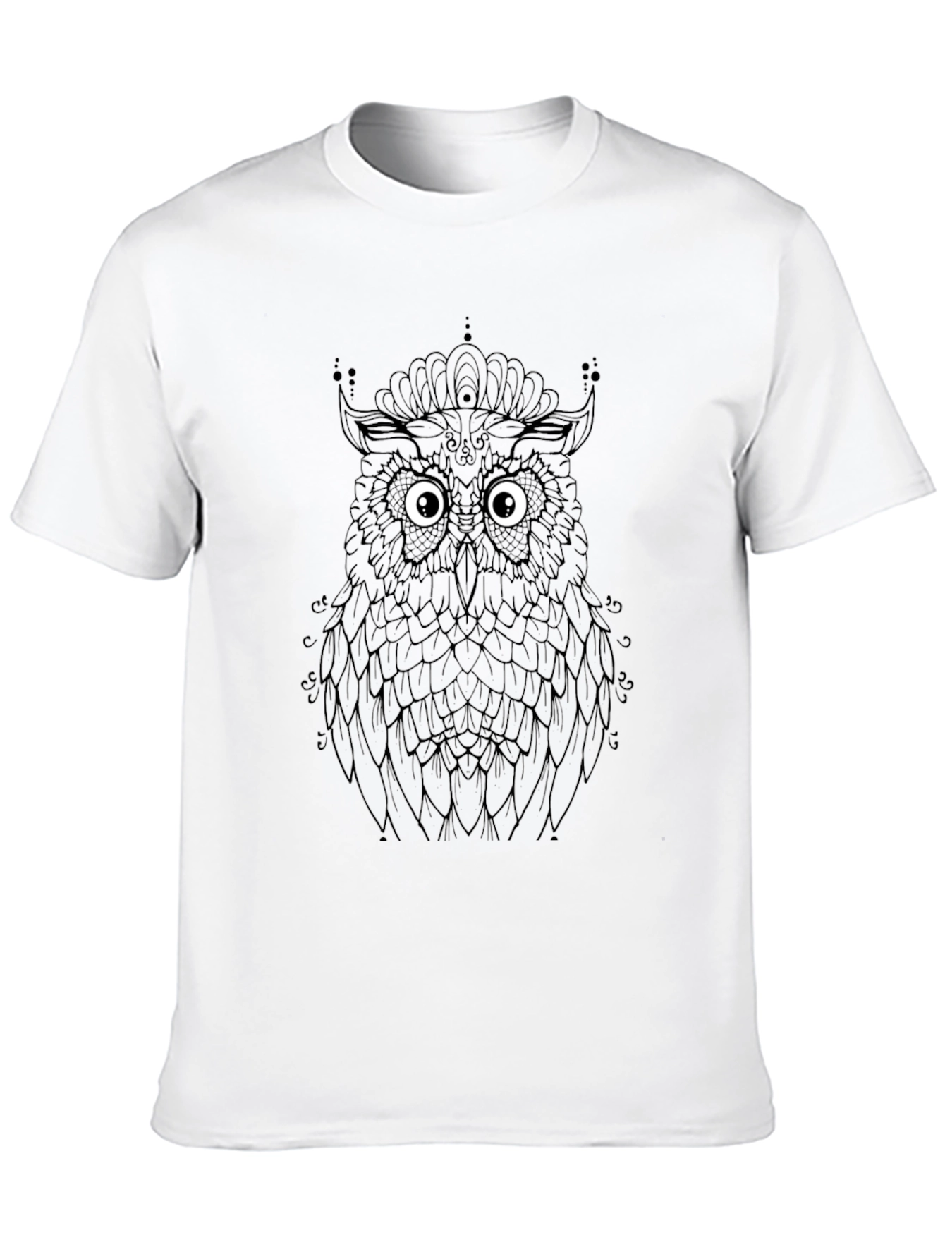 Black Owl Graphic Tee - Black Cotton Comfort view 10